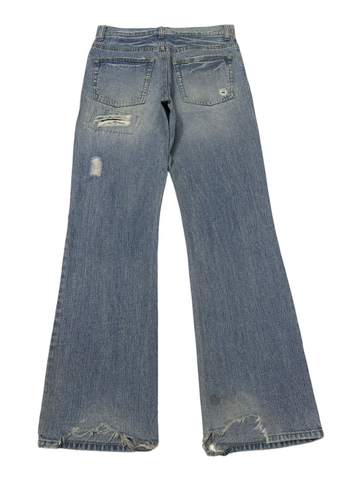 Yohji Yamamoto RARE‼️YOHJI YAMAMOTO AAR FLARE DISTRESS RIPS DENIM JEANS Size US 30 / EU 46 - 2 Thumbnail