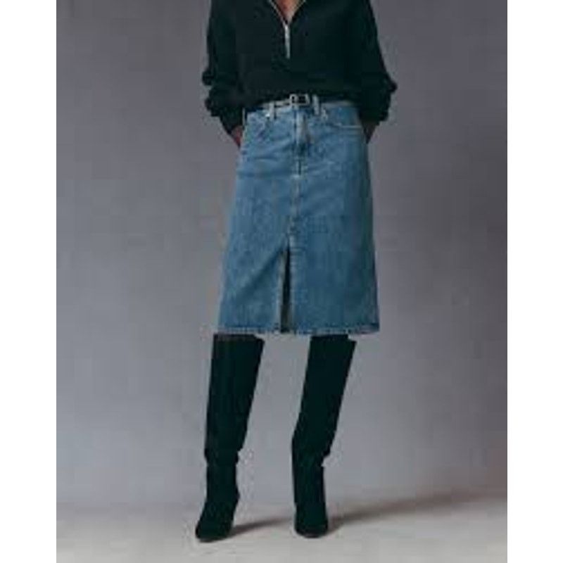 Everlane Everlane | The Mid-Way Midi Denim Skirt | Size 24 Size 24" / US 00 / IT 34 - 2 Thumbnail