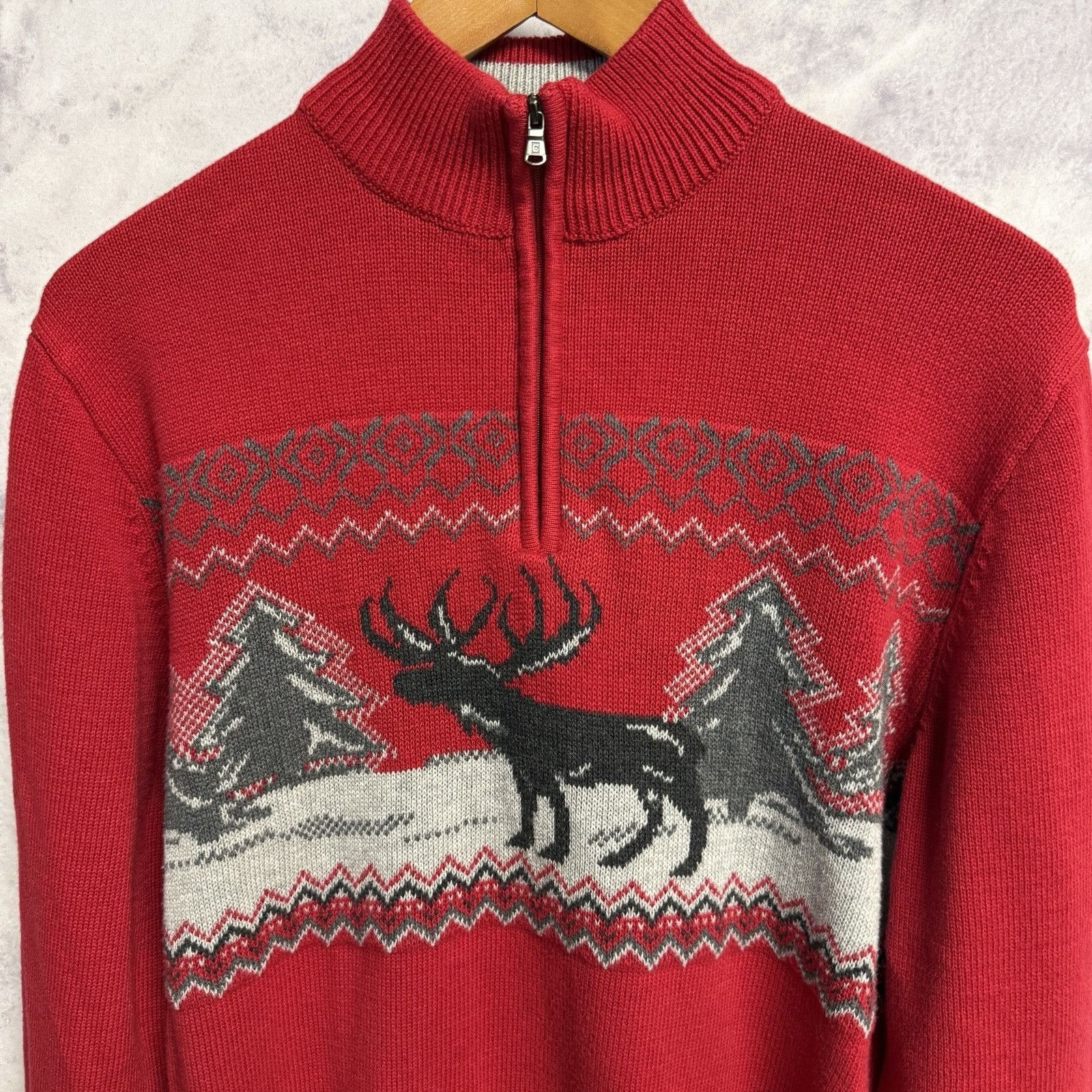 Chaps Ralph Lauren Chaps Ralph Lauren Knit Sweater Adult Large 22x25 Red Winter Size US L / EU 52-54 / 3 - 3 Thumbnail