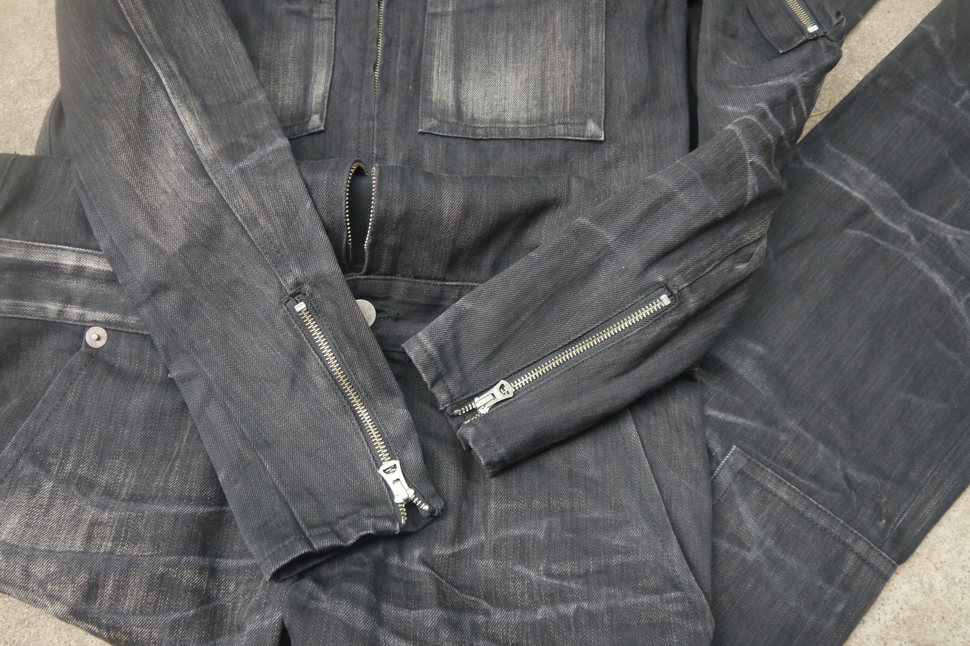 Japanese Brand (P300) DELAY by Win & Sons Black Washed Denim Jumpsuit Sz 2 Size US 34 / EU 50 - 9 Thumbnail