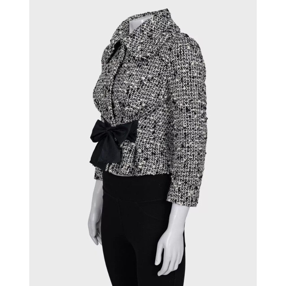 Giambattista Valli Giambattista Valli Black & White Cropped Wool Coat Sz.40L Size S / US 4 / IT 40 - 2 Thumbnail