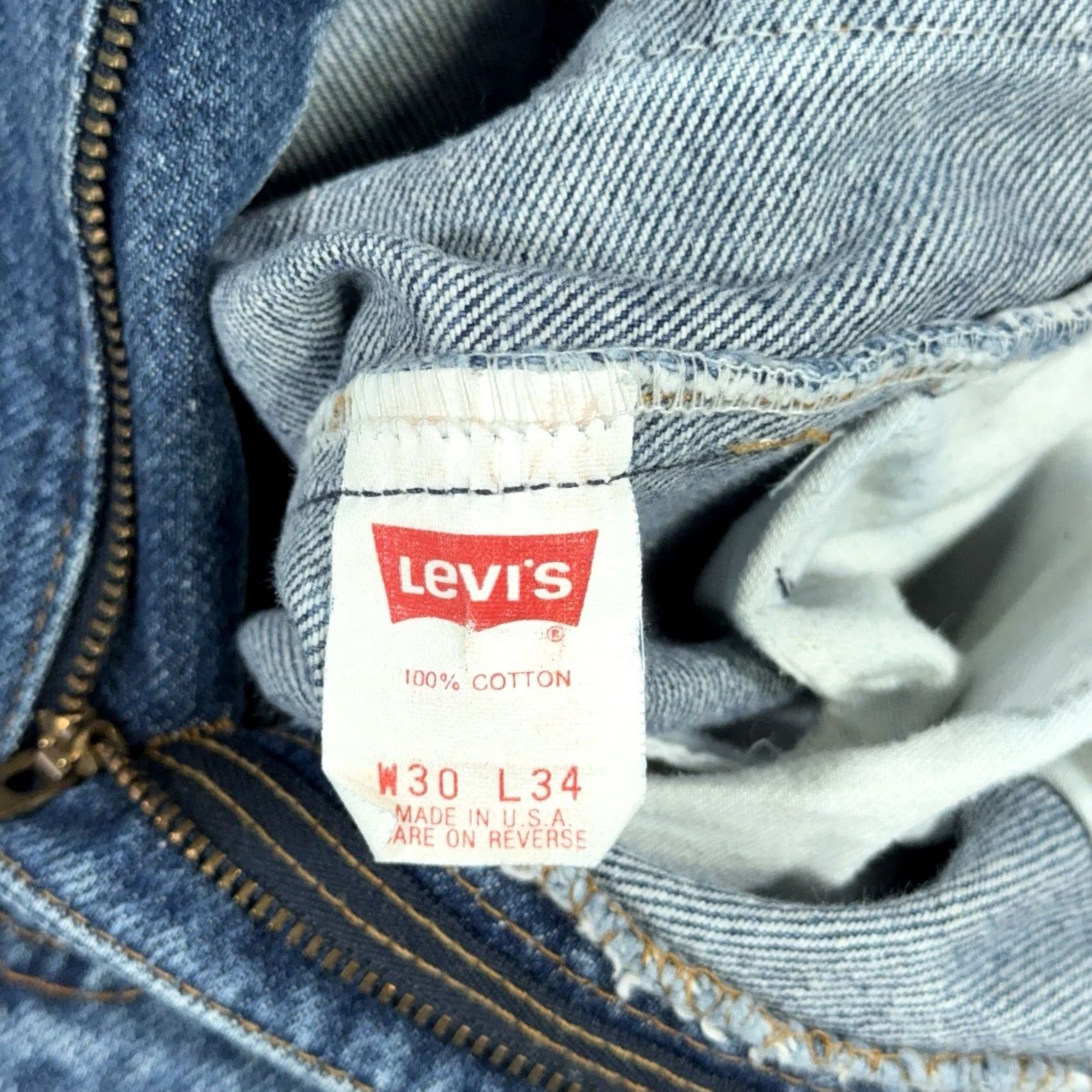 Levi's VINTAGE Levi's 505 Jeans Men 30x33 Blue Denim 585 Button 90s Made in USA USA Retro Classic 5-Pocket Logo 90s Levi's 505 Men Jeans Size US 30 / EU 46 - 5 Thumbnail
