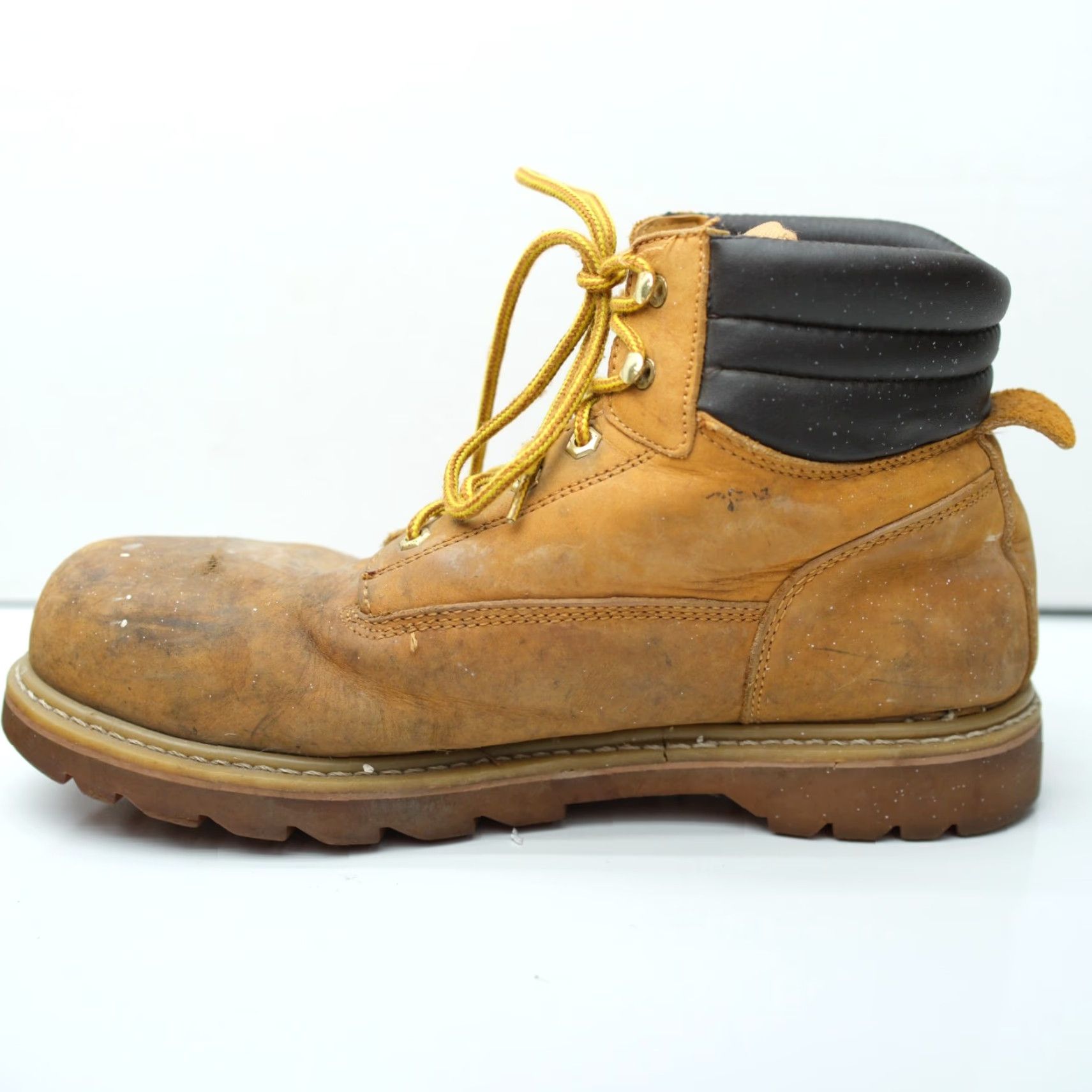 Vintage Brahma Brutis II Men's Leather Steel Toe Oil Resistant Work Boots Size 13 Tan Wheat Black Leather Boots Mens Workwear Steel Toe ImmediateUse? Size US 13 / EU 46 - 5 Thumbnail