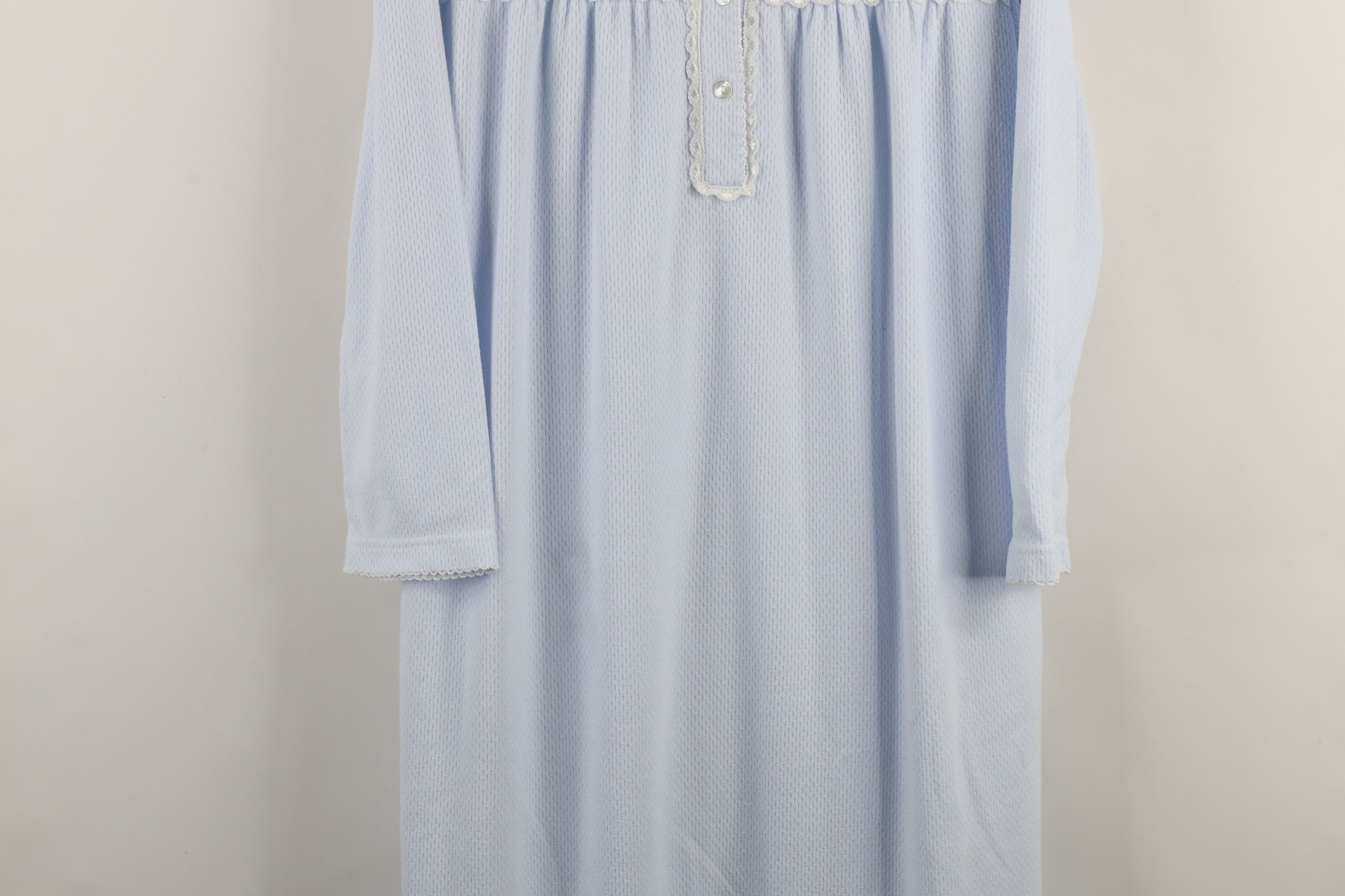 Vintage Vintage 90s Miss Elaine Lace Thermal Long Sleeve Night Gown Size M / US 6-8 / IT 42-44 - 3 Thumbnail