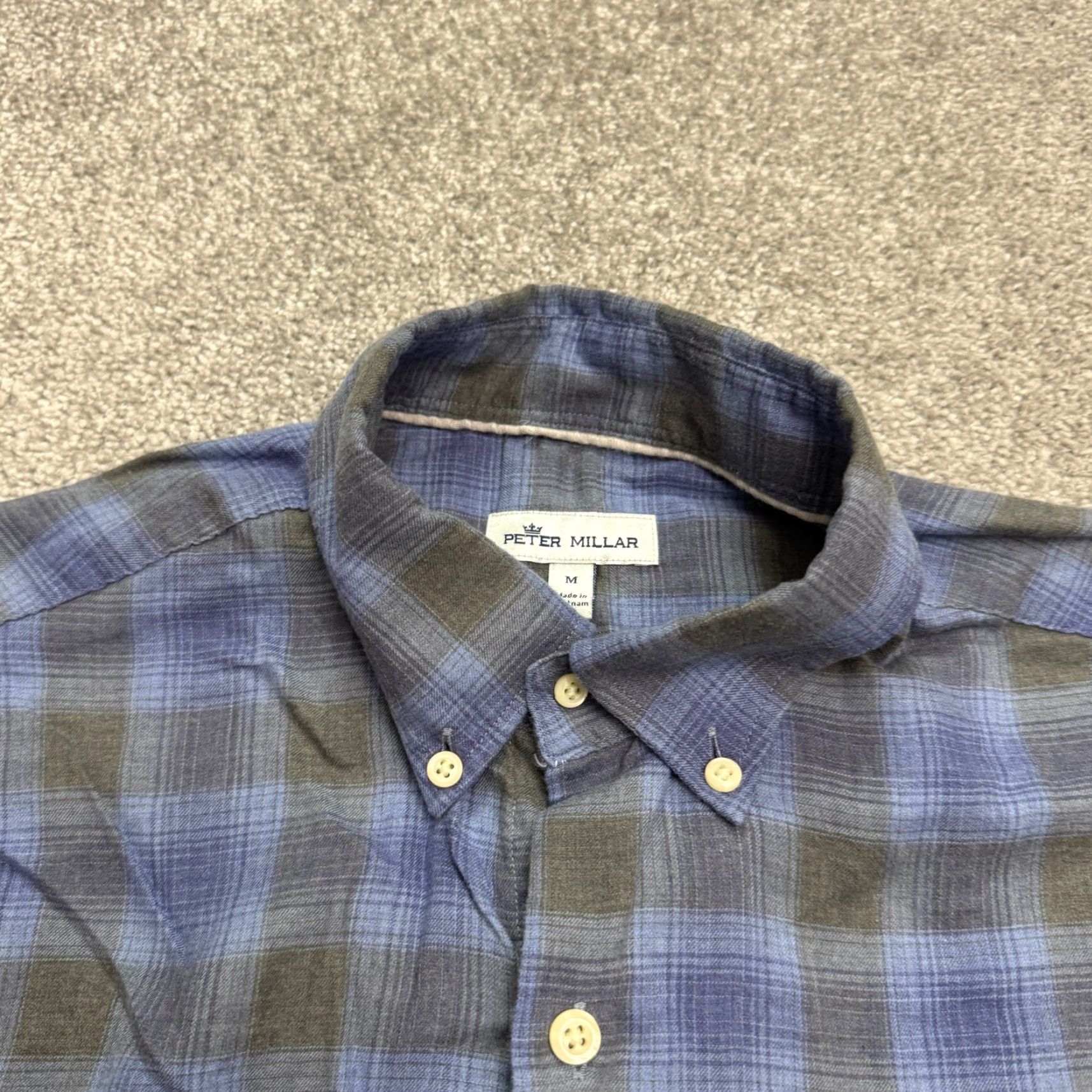 Peter Millar VINTAGE: No — Peter Millar Button-Down Shirt Mens M Blue Plaid Cotton Long Sleeve Casual Size US M / EU 48-50 / 2 - 3 Thumbnail