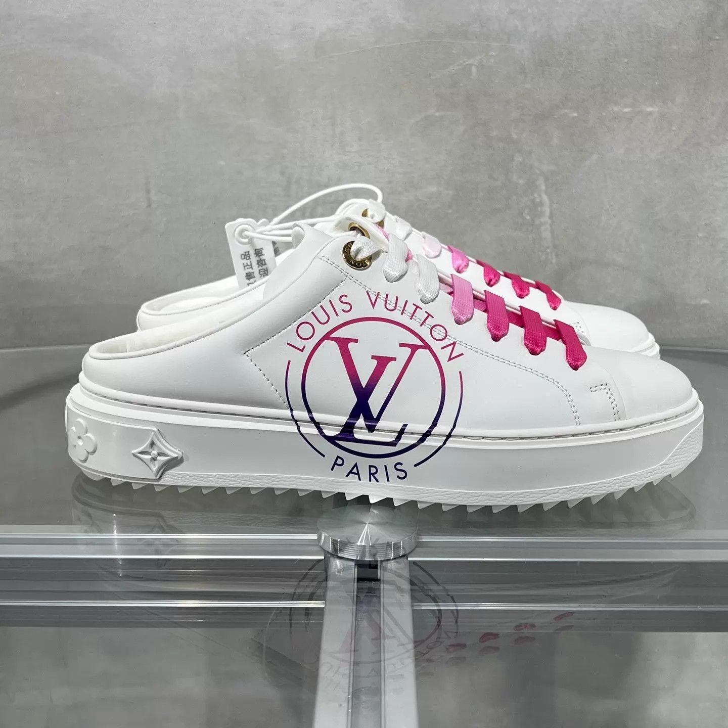 Louis Vuitton LV gradient logo platform slide white pink UK3 37 Size US 5.5 / IT 35.5 - 4 Thumbnail