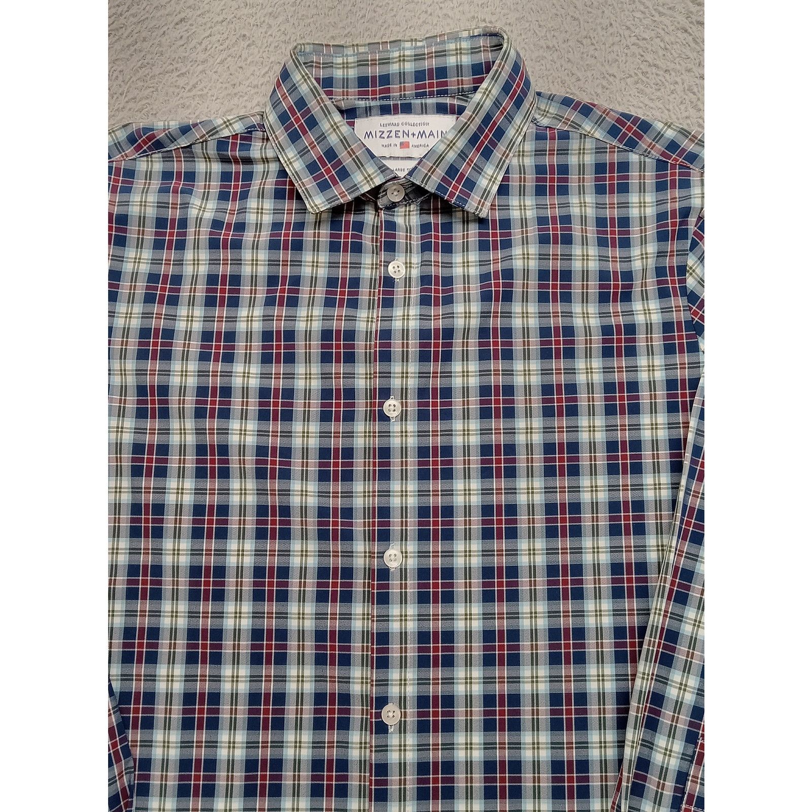 Mizzen+Main Mizzen+Main Shirt L Leeward Men's Trim Fit Red Plaid Size US L / EU 52-54 / 3 - 3 Thumbnail