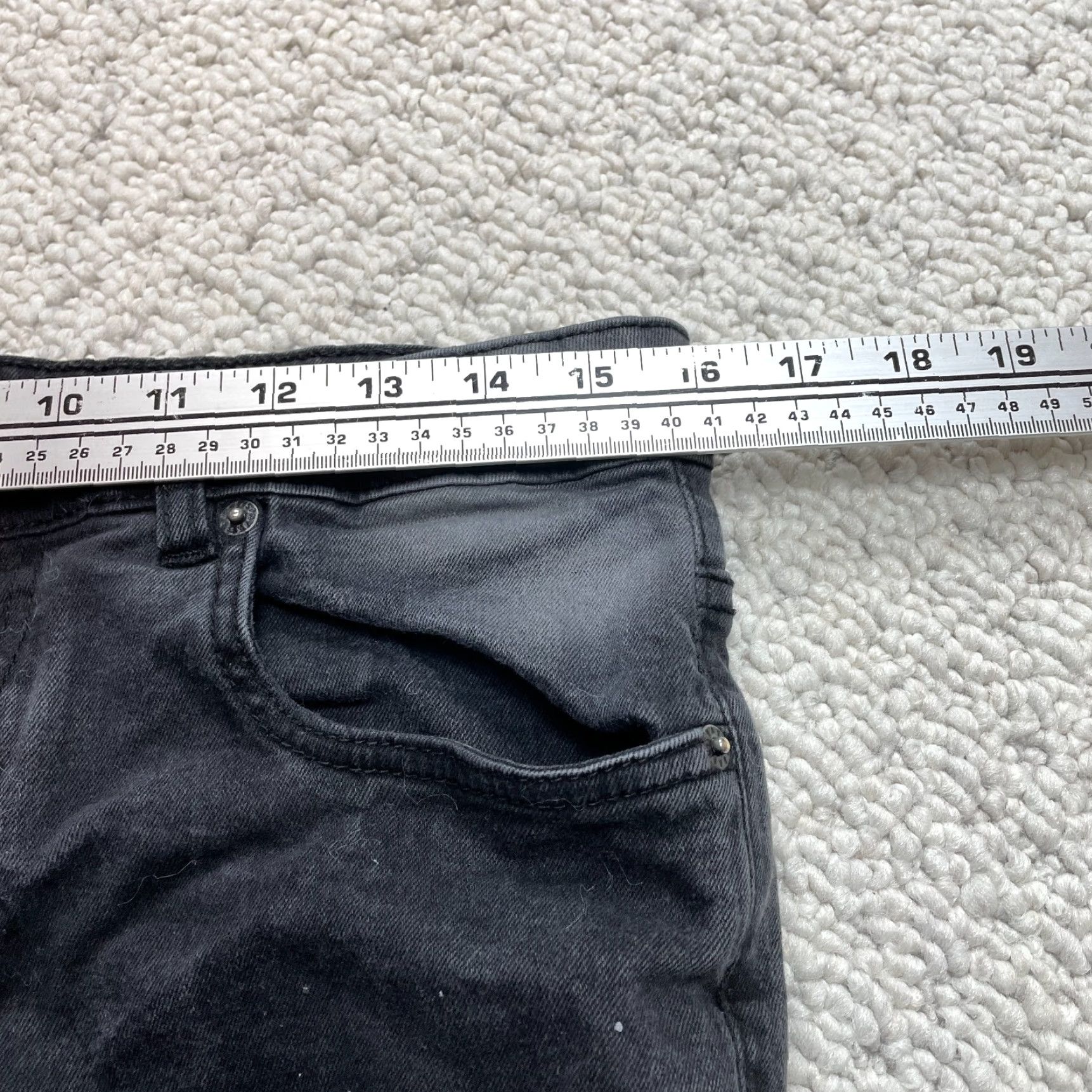 Vintage Spark Distressed Jeans Mens 32 x 32 Black Denim Slim Straight Low Rise 5-Pocket Stretch Size US 32 / EU 48 - 7 Thumbnail