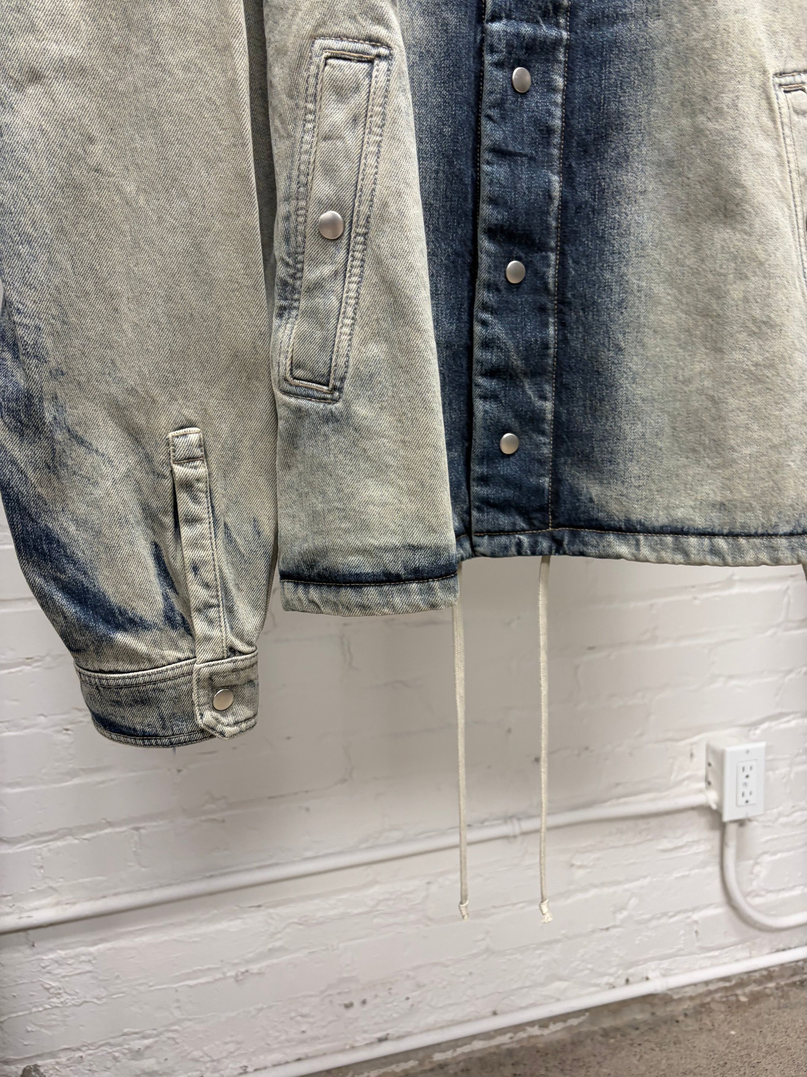 Rick Owens Rick Owens DRKSHDW Mineral/Pearl Degrade Button Snap Denim Jacket Size US XL / EU 56 / 4 - 2 Thumbnail