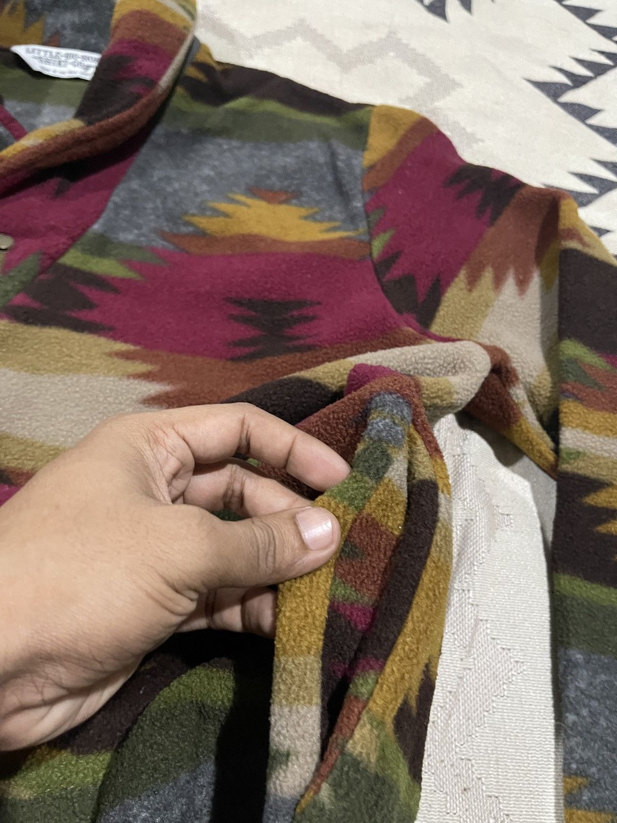 Vintage 1990s LITTLE BIG HORN SHIRT CO.SOUTHWEST PATERN SHAWL COLLAR Size US L / EU 52-54 / 3 - 9 Thumbnail