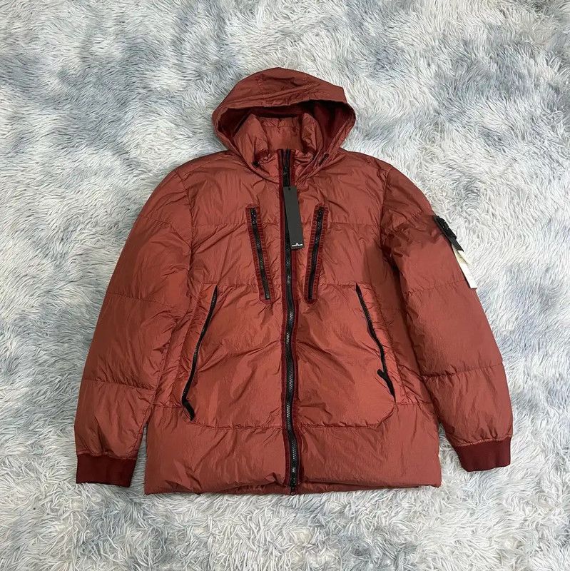 Stone Island Stone Island XL Burgundy Cotton Puffer Jacket 0089 Size US XL / EU 56 / 4 - 1 Thumbnail