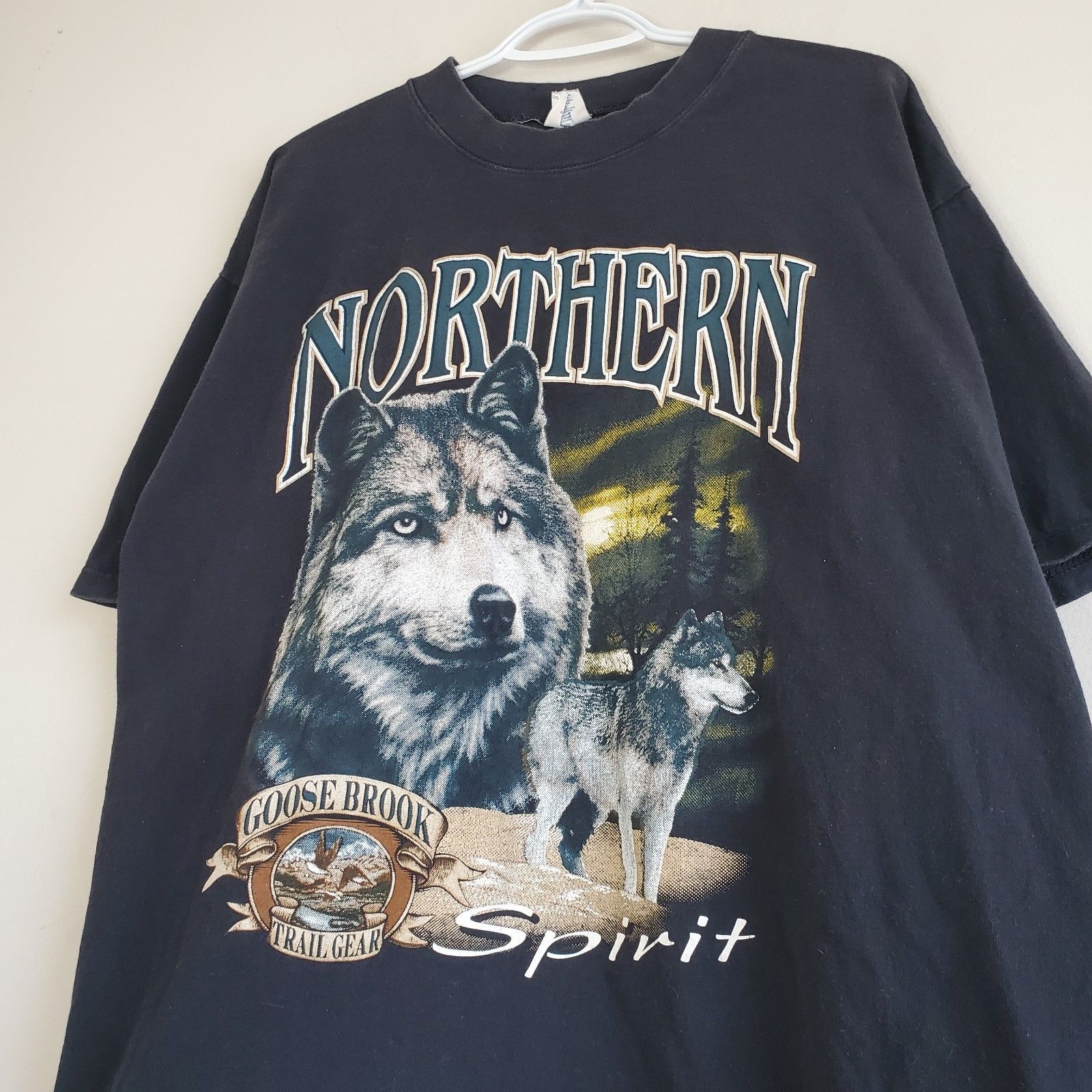 Vintage Vintage 90s Wolf Nature Graphic Shirt Black Size XL Size US XL / EU 56 / 4 - 3 Thumbnail
