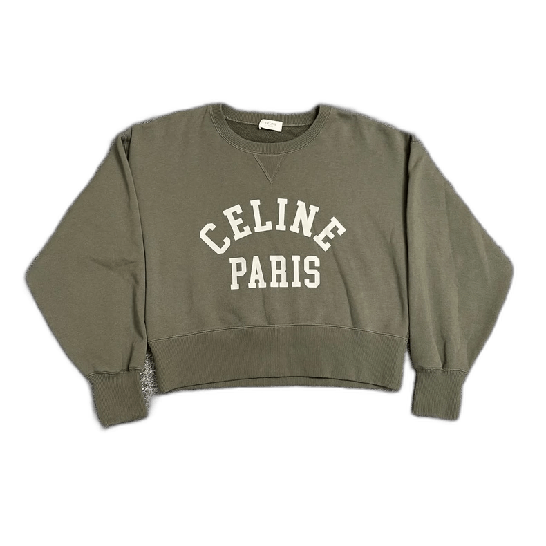 Celine Celine Green Lettered Sweatshirt for Women Size M / US 6-8 / IT 42-44 - 1 Thumbnail