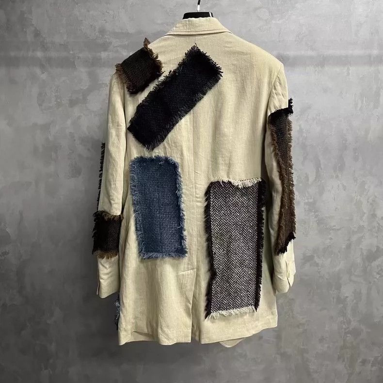 Yohji Yamamoto Yohji Yamamoto Patchwork Linen Blazer Jacket-2506 Size US S / EU 44-46 / 1 - 2 Thumbnail
