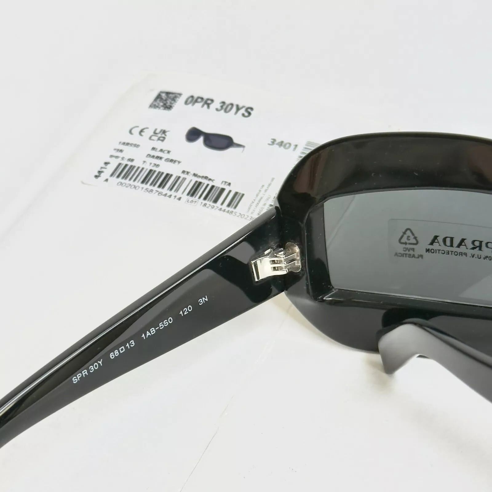Prada PRADA Futuristic Black Wrap PR30YS 30Y Fashion Sunglasses Size ONE SIZE - 3 Thumbnail