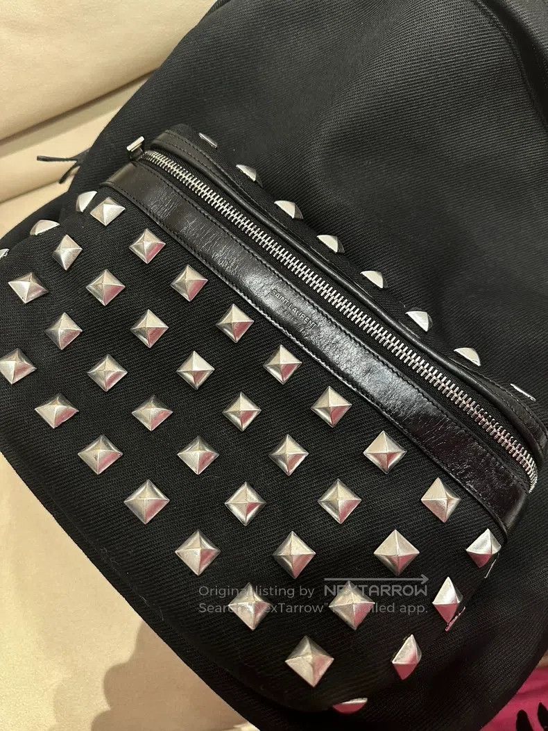 Saint Laurent Paris Saint Laurent Paris Studded Backpack Canvas Backpack Size ONE SIZE - 5 Thumbnail