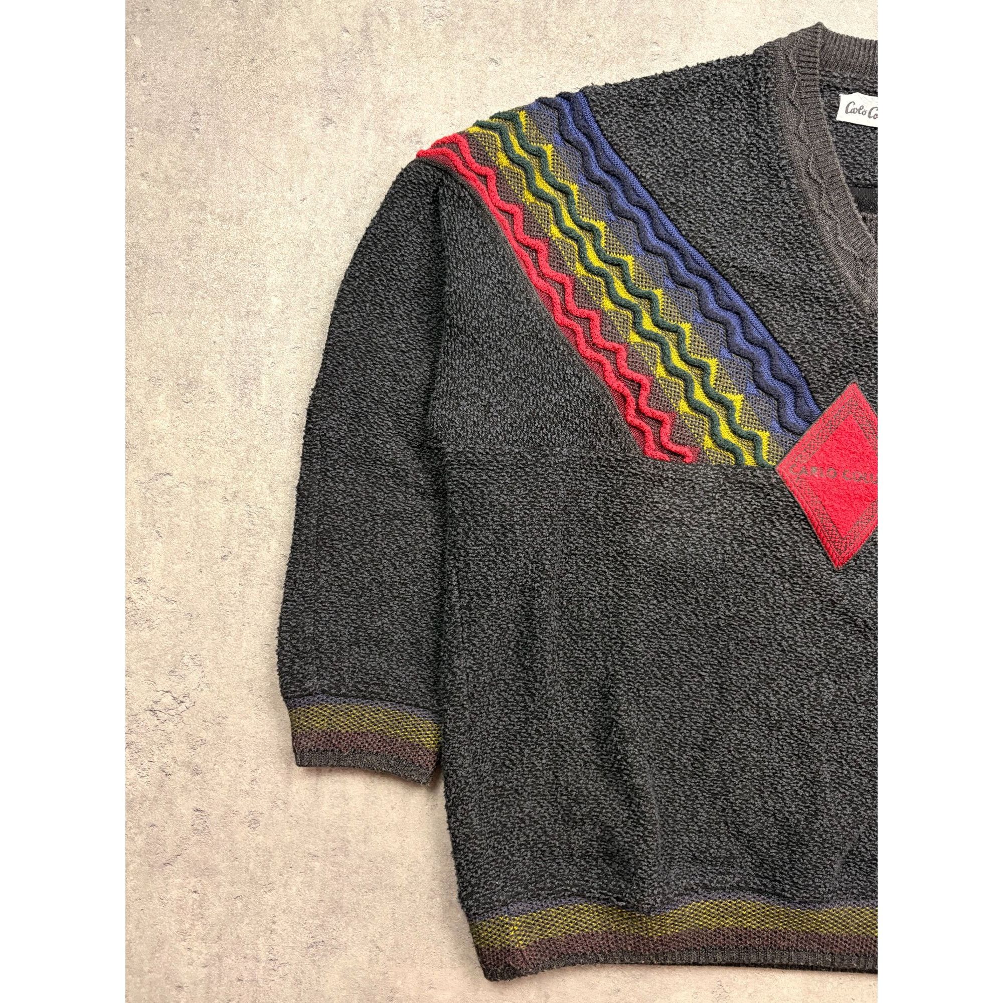 Carlo Colucci Vintage Carlo Colucci Sweater W/ Vibrant Knit Pattern & V-Ne Size US L / EU 52-54 / 3 - 2 Thumbnail