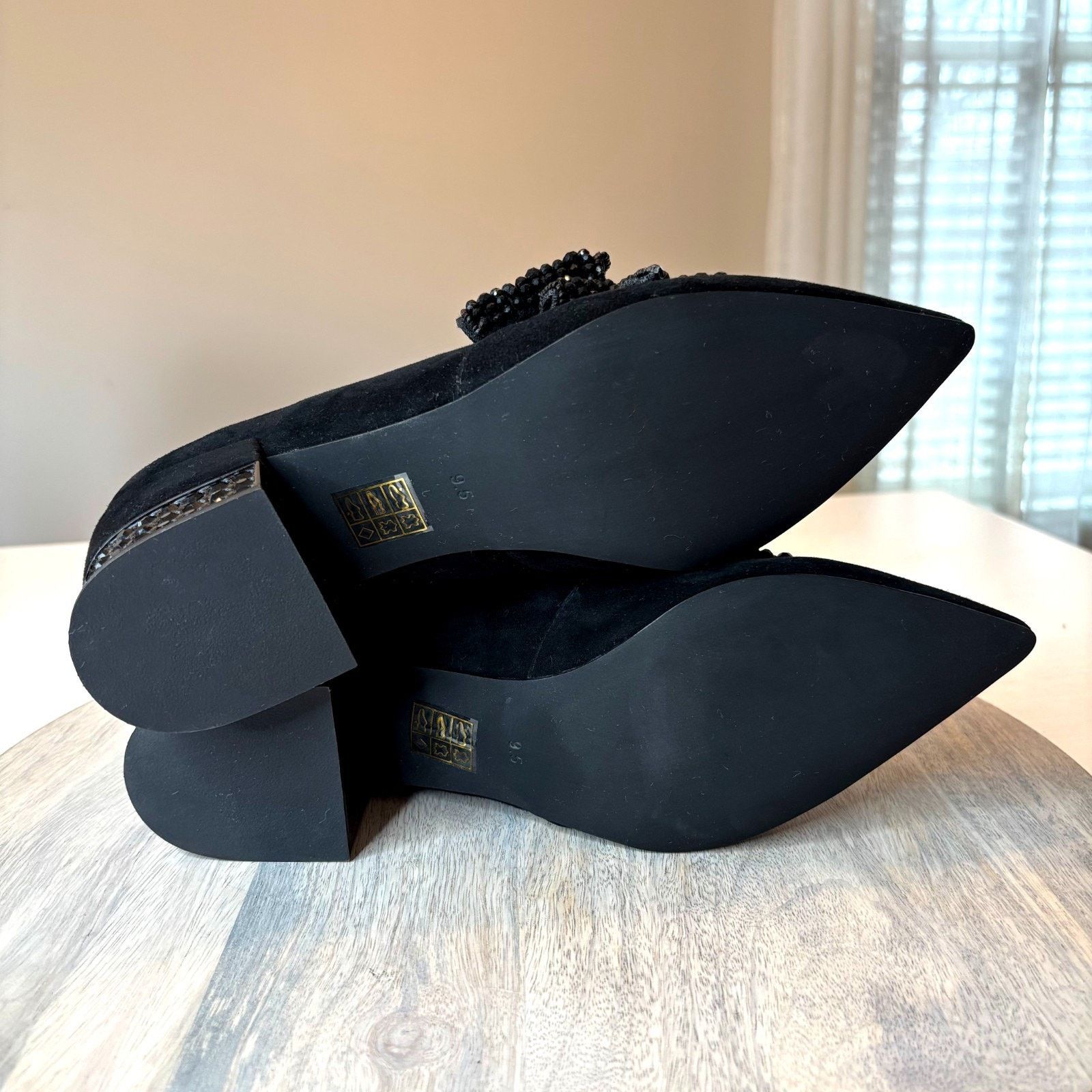 Jeffrey Campbell Jeffrey Campbell Valenti Black Suede Bow Crystal Pumps 9.5 Size US 9.5 / IT 39.5 - 10 Thumbnail