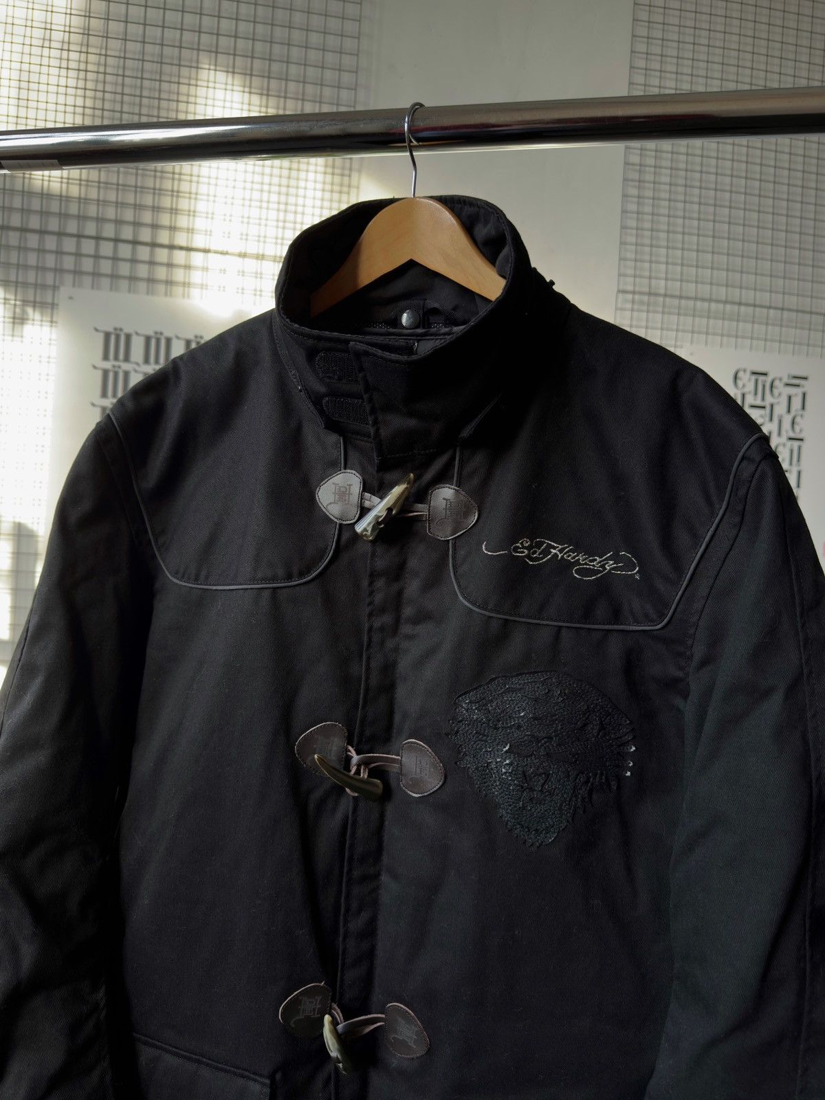 Ed Hardy 🔥 Don Ed Hardy by Christian Audigier Coat Motorcycle Jacket Size US XL / EU 56 / 4 - 3 Thumbnail