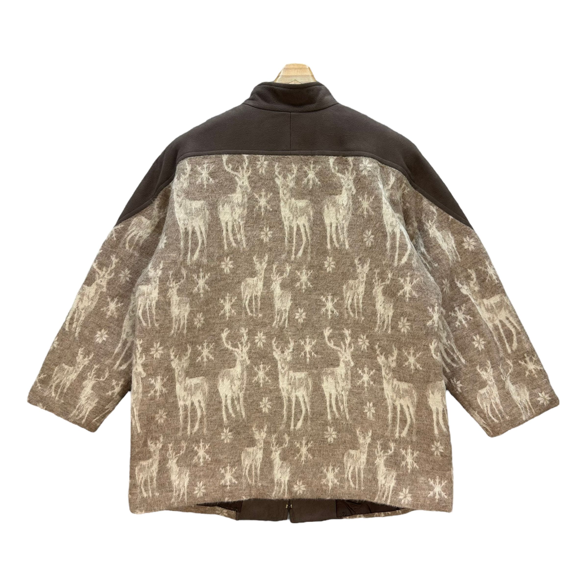 Japanese Brand ALPACA WOOL PRINTED DEER FLEECE JACKET #8475-011 Size US M / EU 48-50 / 2 - 9 Thumbnail