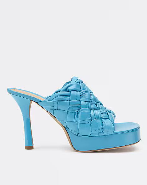 Bottega Veneta o1y0725 Covered Heel Mules in Azure Size US 6.5 / IT 36.5 - 2 Thumbnail