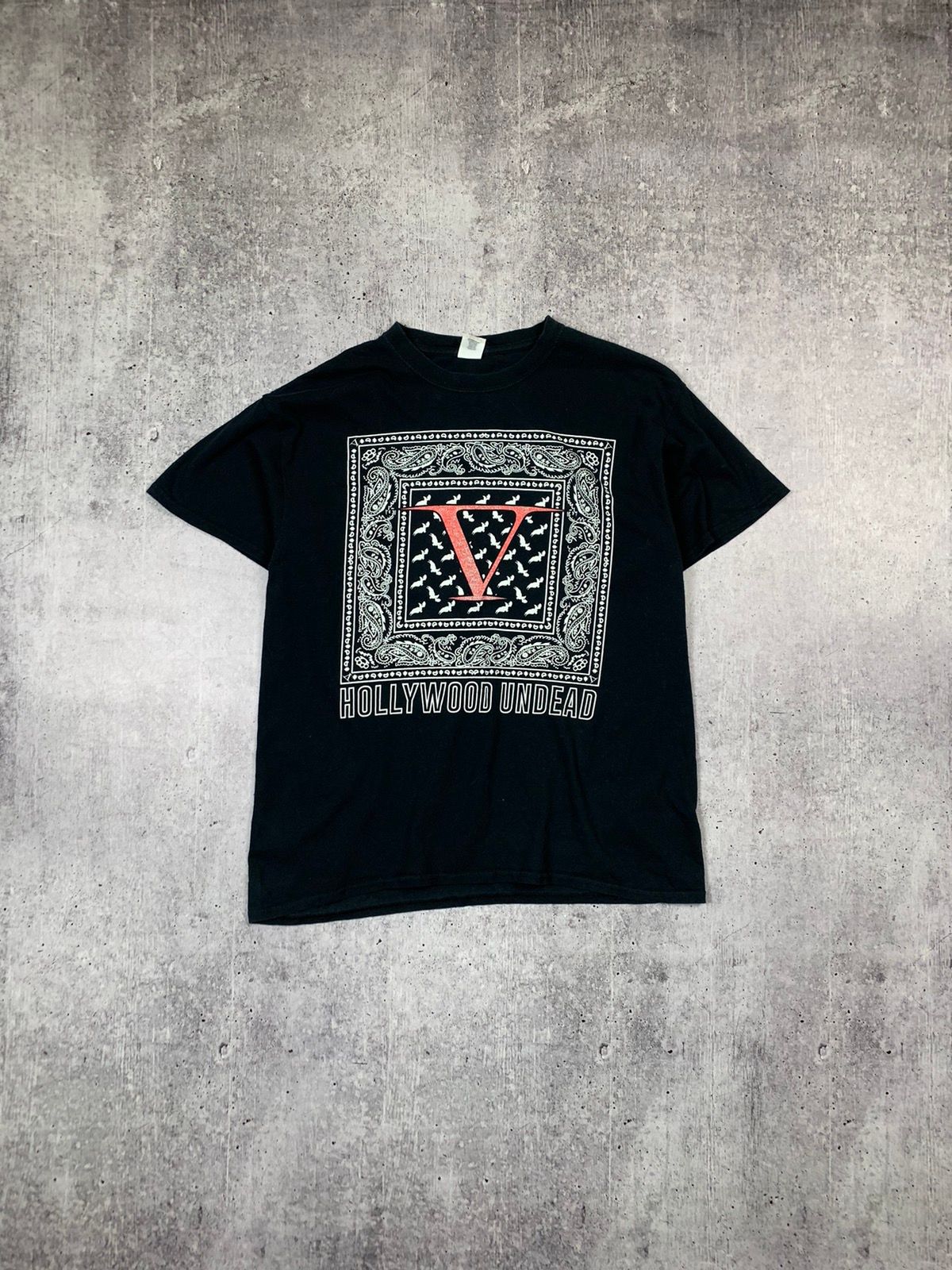 Pre-owned Vintage Viintage Y2k Hollywood Undead V Five Album T Shirttee In Black