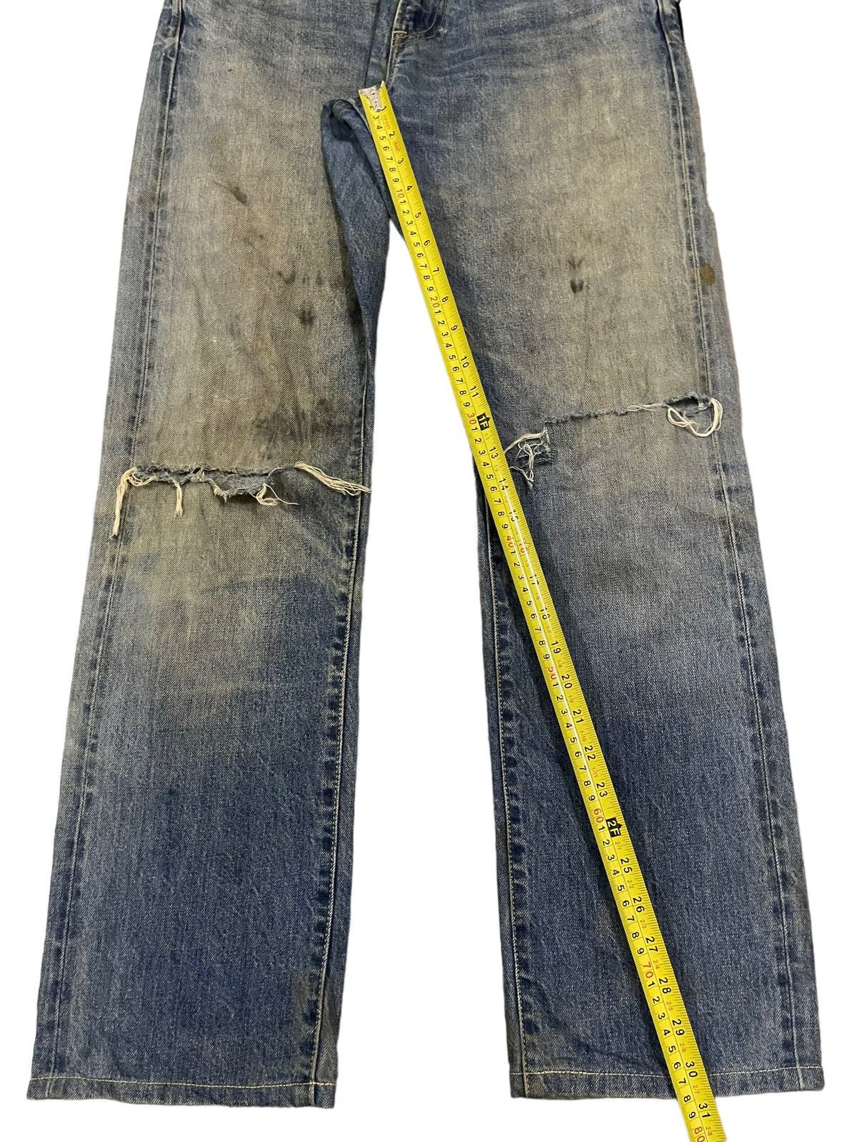 Uniqlo Vintage Japanese Uniqlo Selvage Blue Wash Distressed Jeans Size US 32 / EU 48 - 13 Thumbnail