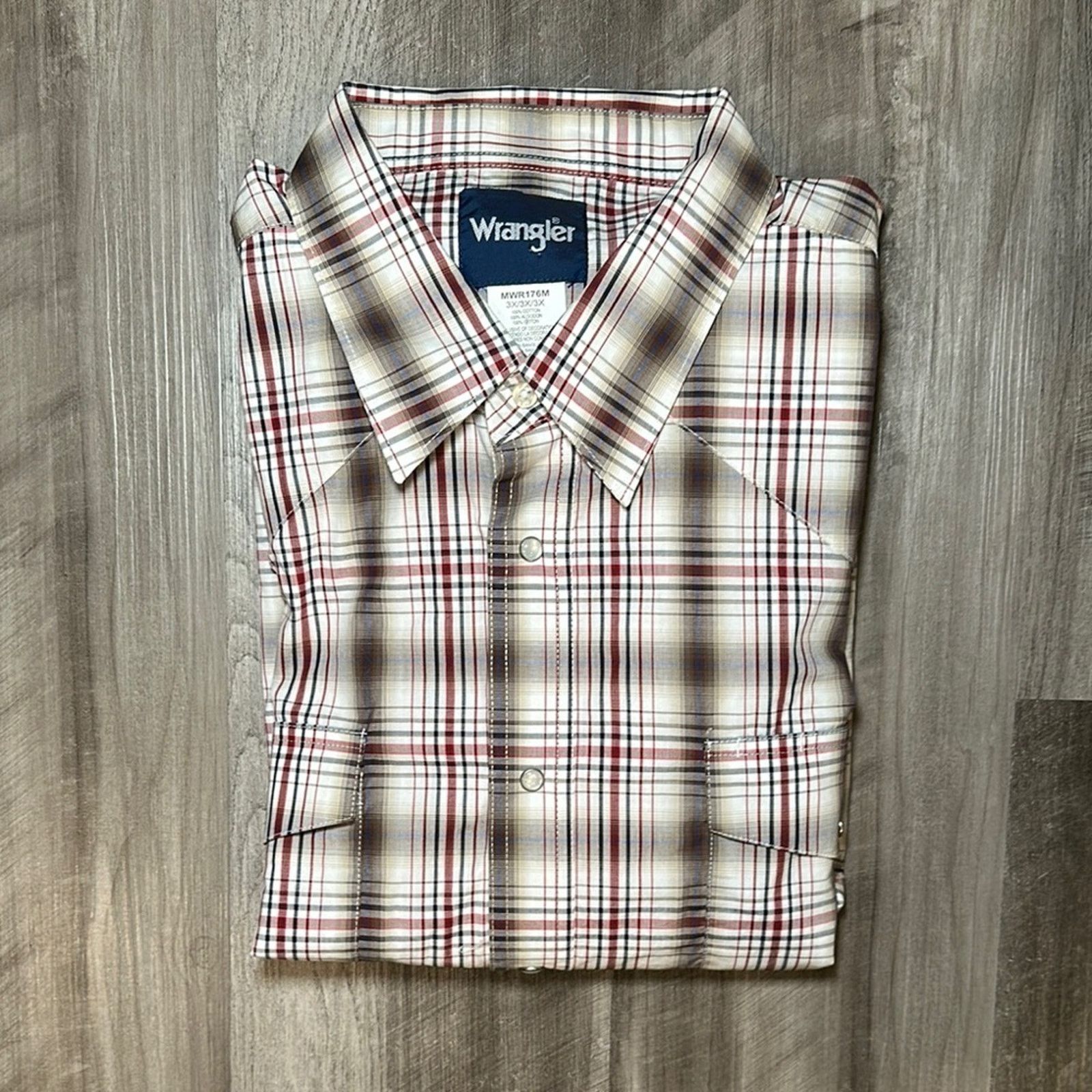 Wrangler Wrangler Western Long Sleeve Pearl Snap Button - 3X Size US XXL / EU 58 / 5 - 1 Thumbnail