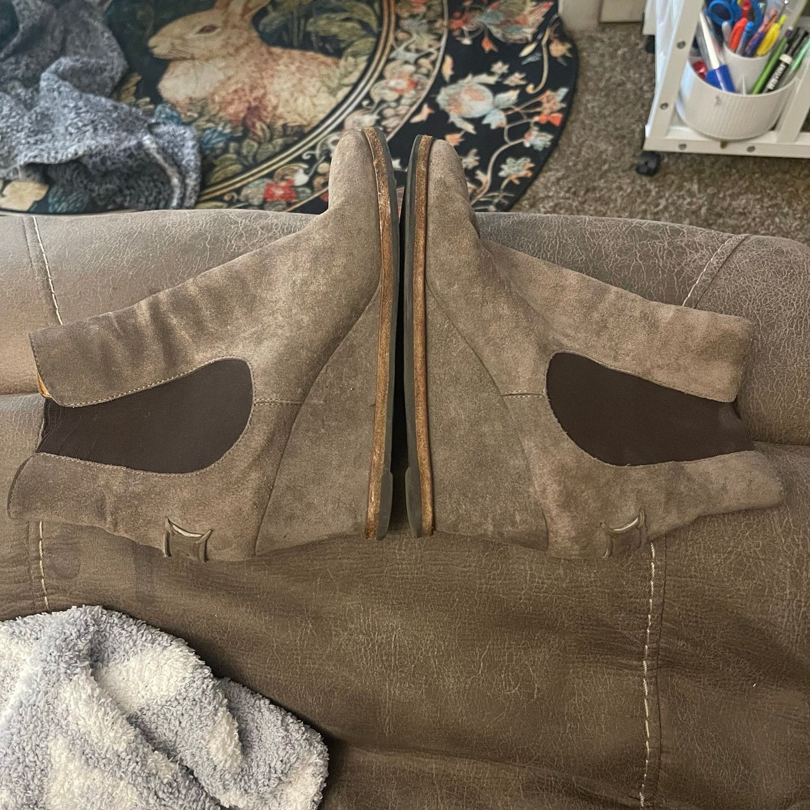 Fendi FENDI Women’s Tan Suede Leather Wedge Chelsea Boots 38 Italy Size US 7.5 / IT 37.5 - 4 Thumbnail