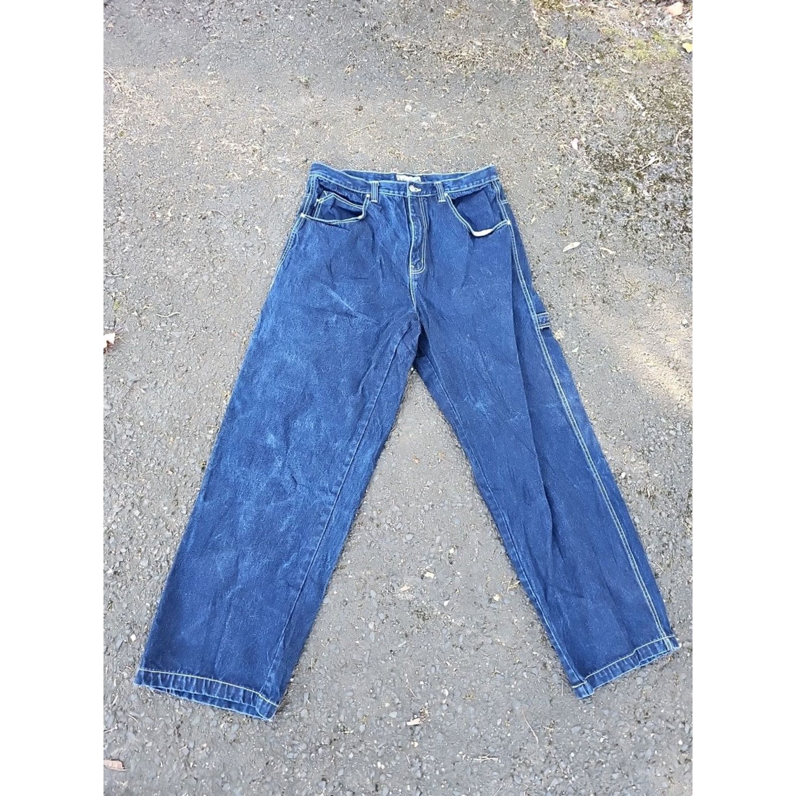 Southpole VINTAGE Southpole Jeans Wide Leg 38x32 Denim Blue 90s Grunge Hip Hop Logo Distressed Relaxed Men's Jeans Size US 38 / EU 54 - 2 Thumbnail