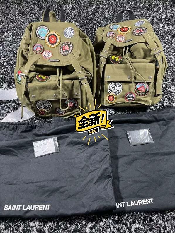 Yves Saint Laurent military green patch backpack from saint laurent Size ONE SIZE - 1 Thumbnail