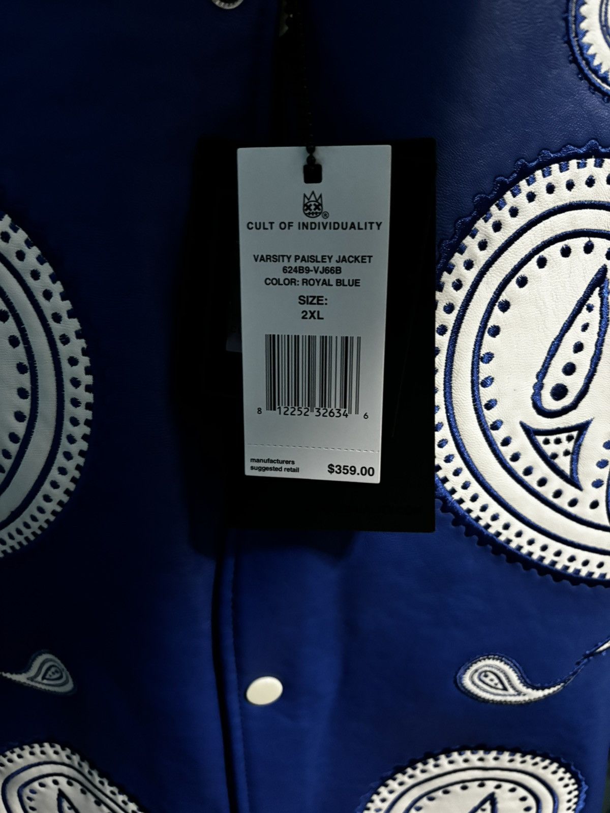 Cult Of Individuality VARSITY PAISLEY JACKET IN ROYAL BLUE Size US XXL / EU 58 / 5 - 3 Thumbnail