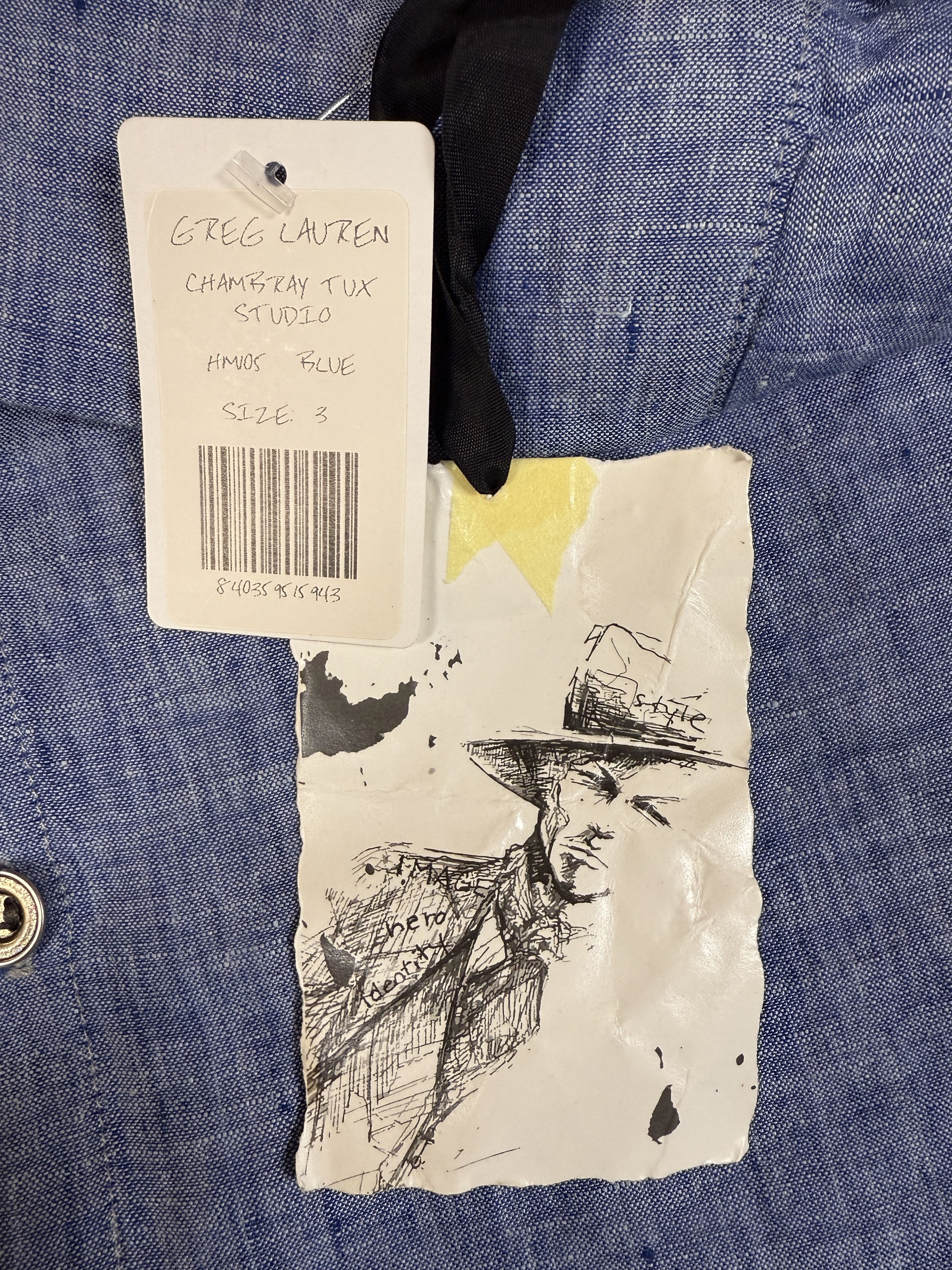 Greg Lauren $950 Greg Lauren Chambray Linen Tux Studio Jacket Size US L / EU 52-54 / 3 - 4 Thumbnail