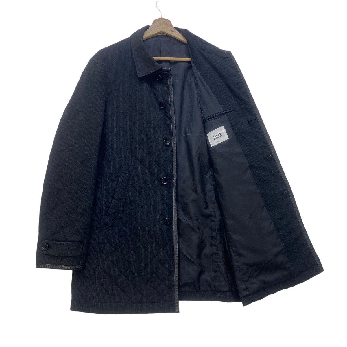 Japanese Brand × Takeo Kikuchi Japanese Brand Takeo Kikuchi Leather Trimmed Quilted Jacket Size US S / EU 44-46 / 1 - 2 Thumbnail