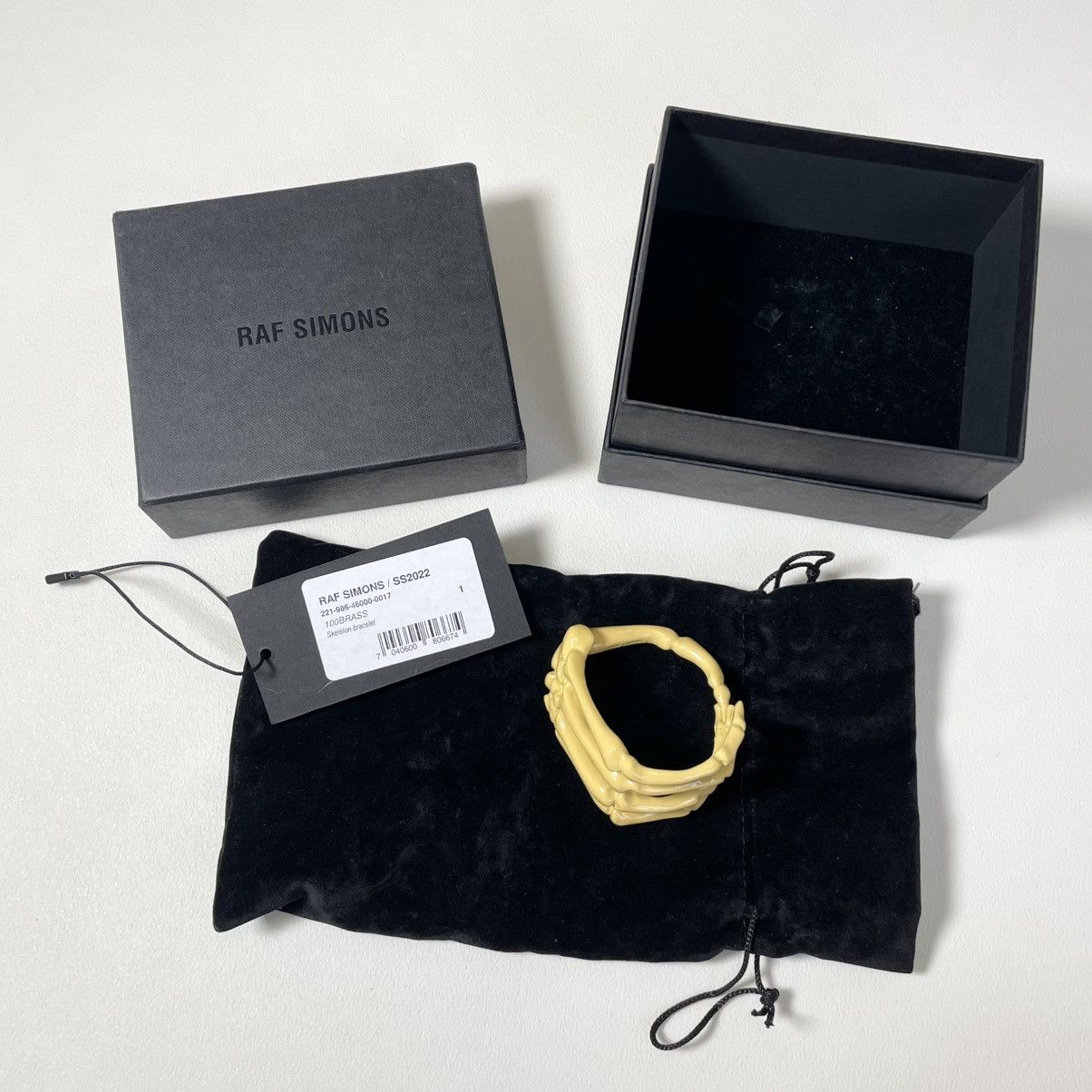 Raf Simons S/S 22 Yellow Skeleton Hand Cuff Bracelet Size ONE SIZE - 15 Thumbnail