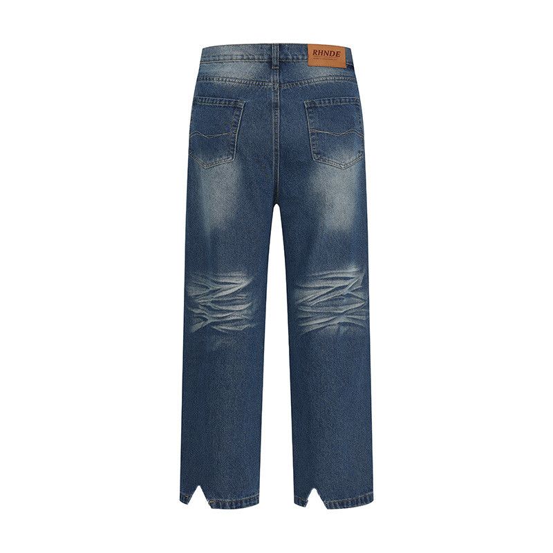 Jean American retro street style washed denim jeans for men Size US 32 / EU 48 - 2 Thumbnail