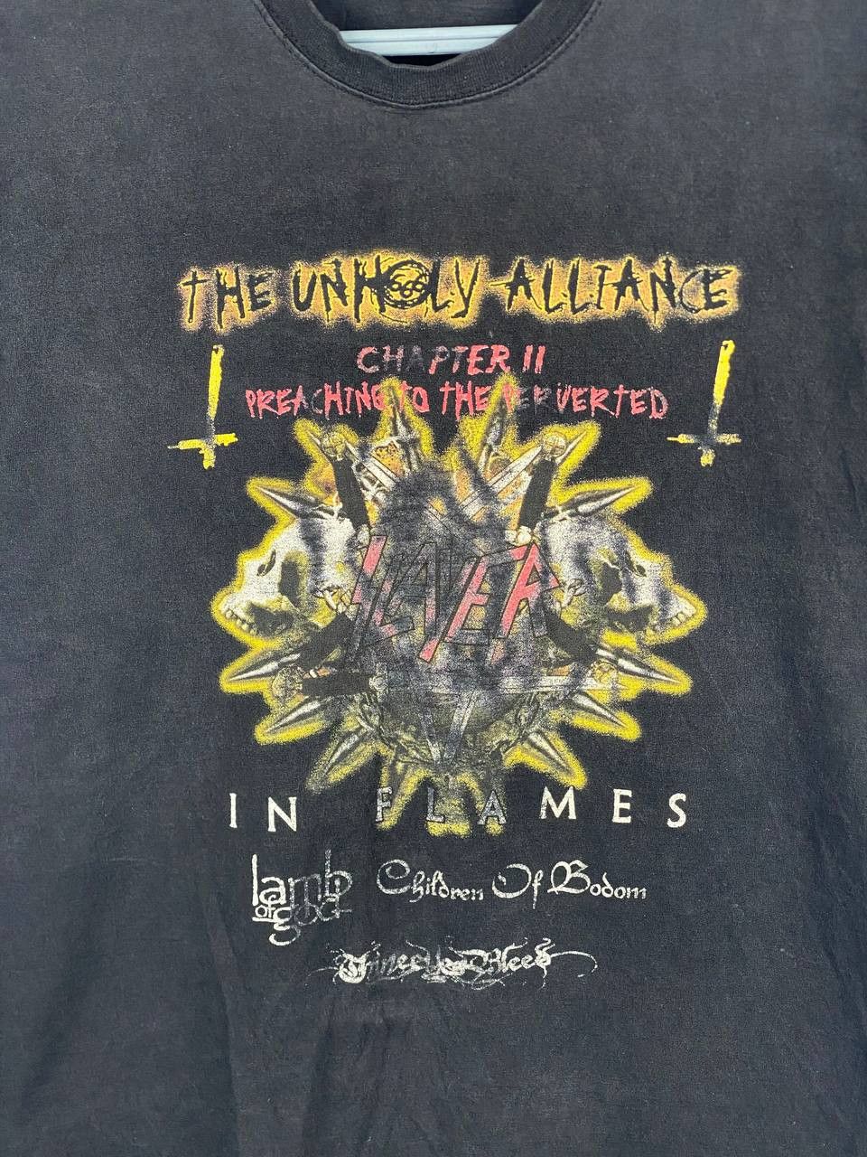 Band Tees × Vintage VINTAGE 2006 SLAYER THE UNHOLY ALLIANCE Distressed T Shirt Size US M / EU 48-50 / 2 - 4 Thumbnail