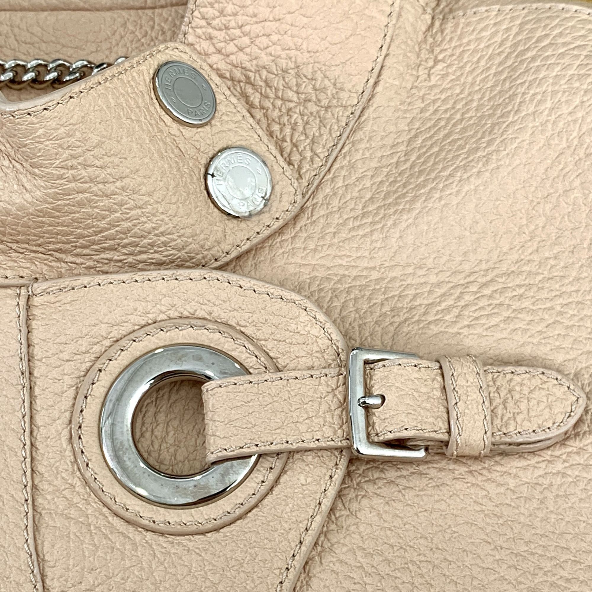 Hermes Hermès Paris Womens Beige Leather Buckle & Zipper Jacket Siz Size XS / US 0-2 / IT 36-38 - 7 Thumbnail