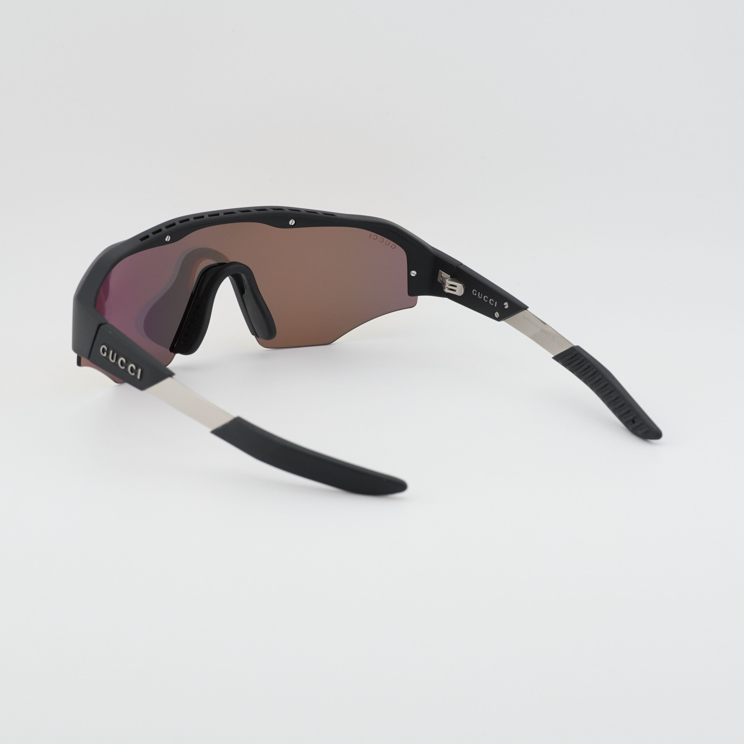 Gucci Gucci GG2017S 004 Sunglasses Black / Orange Shield Frame Size ONE SIZE - 4 Thumbnail