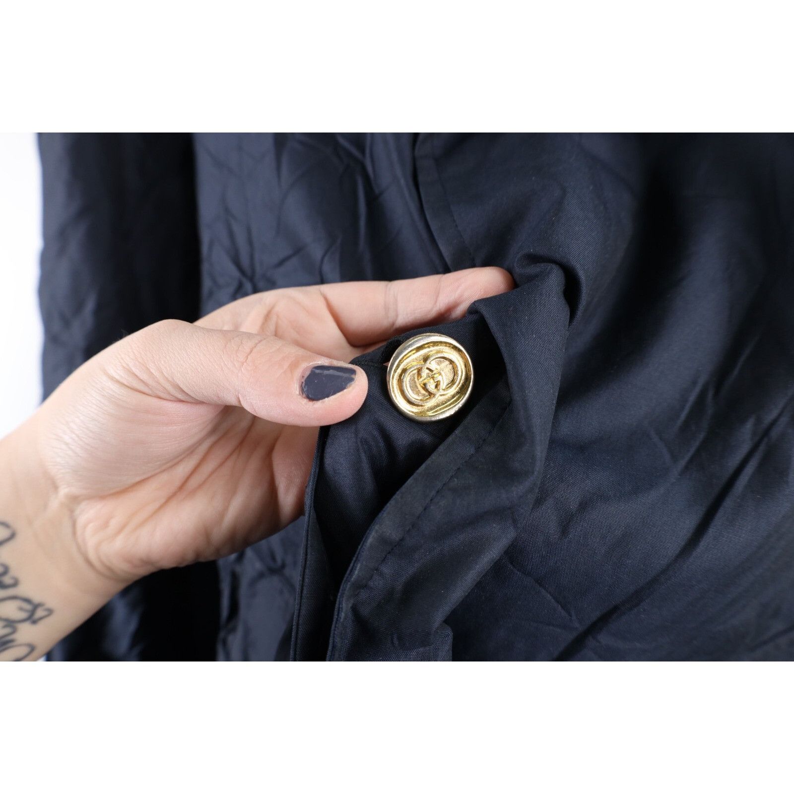 Gucci Vintage 70s Gucci Distressed Silk Trench Coat Jacket Size US L / EU 52-54 / 3 - 15 Thumbnail