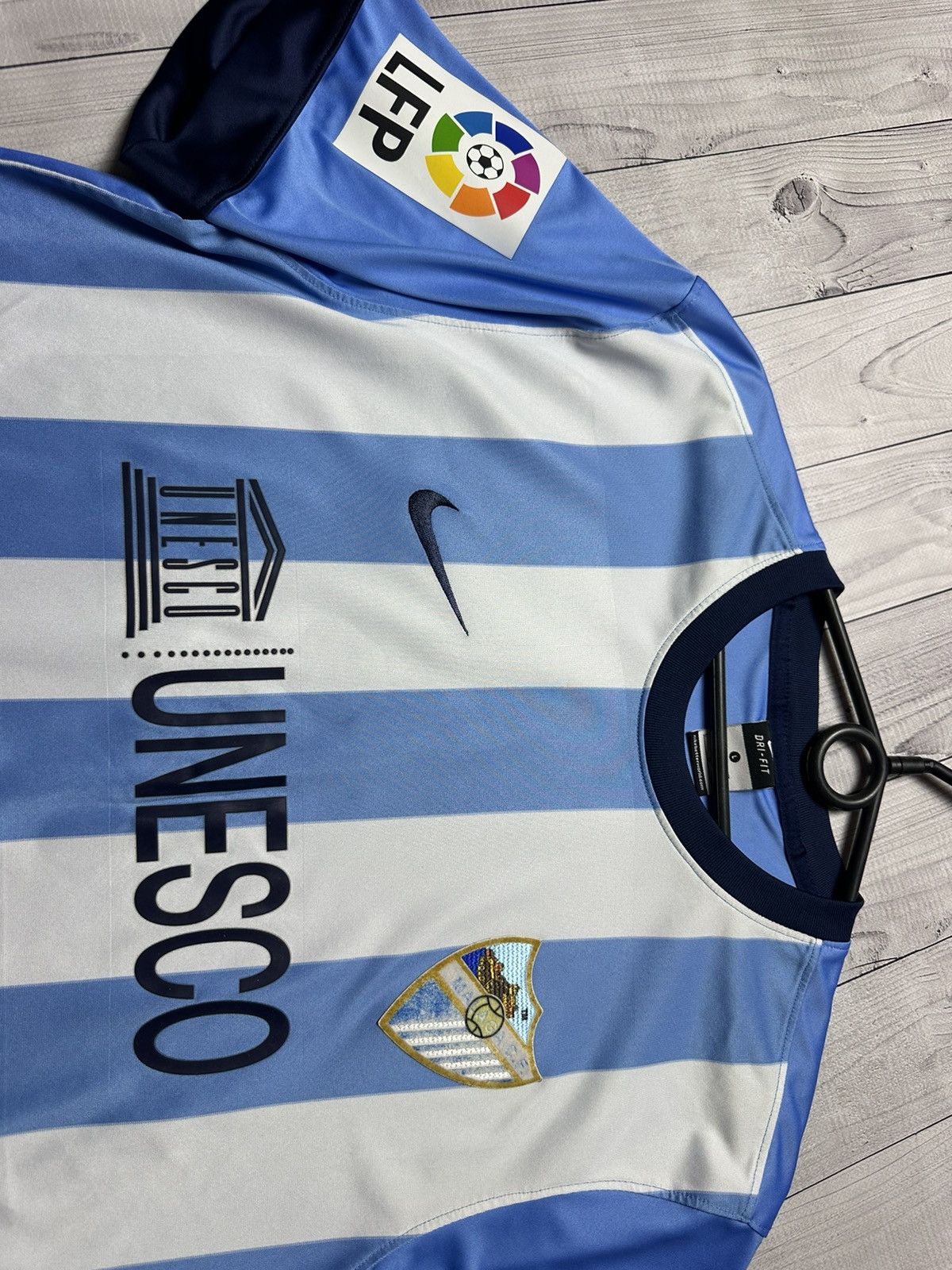Nike × Vintage Vintage Nike Malaga soccer jersey size L striped 3 Weligton Size US L / EU 52-54 / 3 - 6 Thumbnail