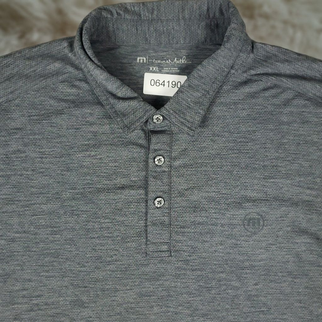 TravisMathew Travis Mathew Polo Shirt Size 2XL Mens Gray Polyester Golf Short Sleeve Size US XXL / EU 58 / 5 - 1 Thumbnail