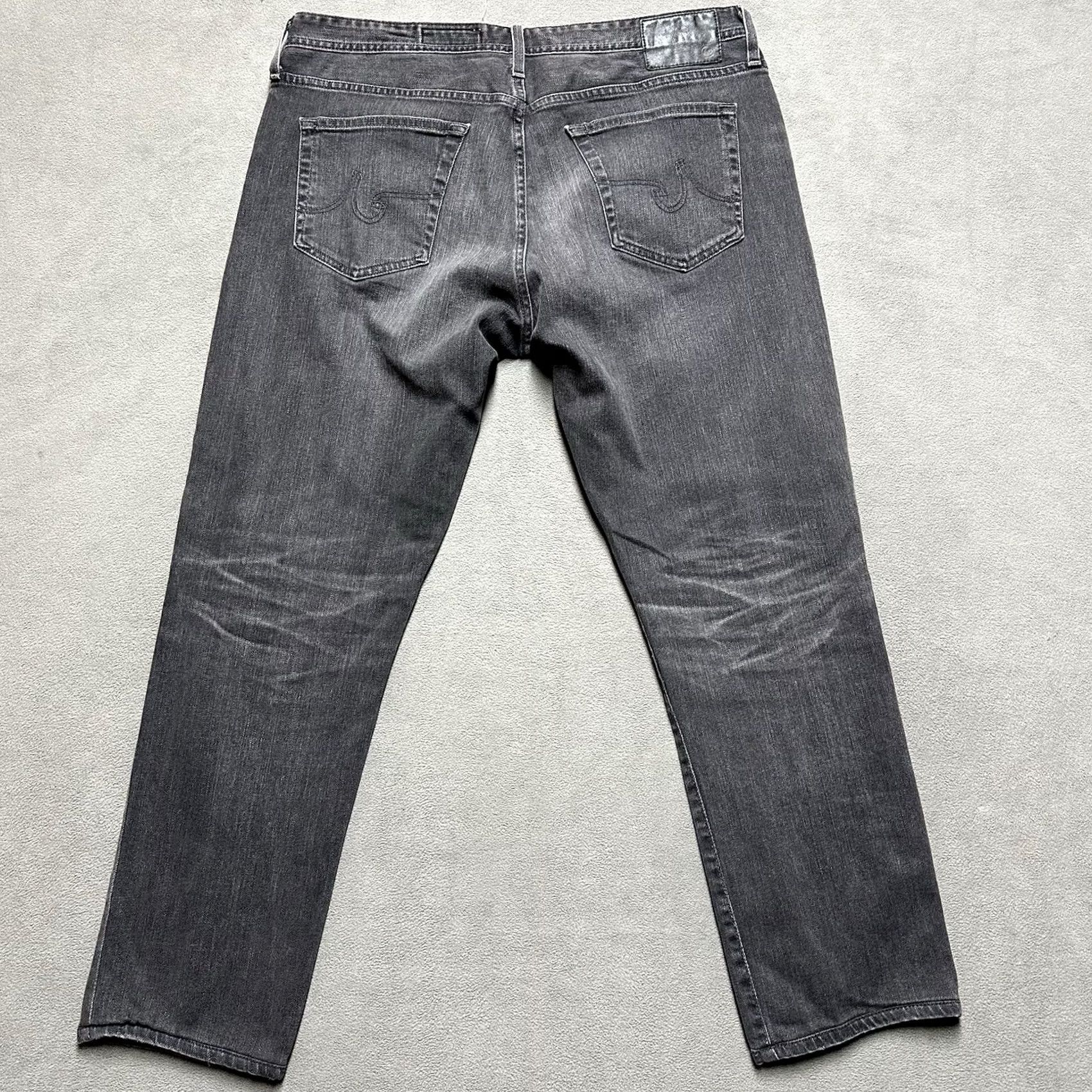 Denime AG The Graduate Jeans Mens 36R Gray Denim Straight 5-Pocket 28 Inseam 11 Rise Tailored Leg Cotton Blend Dark Wash Size US 36 / EU 52 - 2 Thumbnail