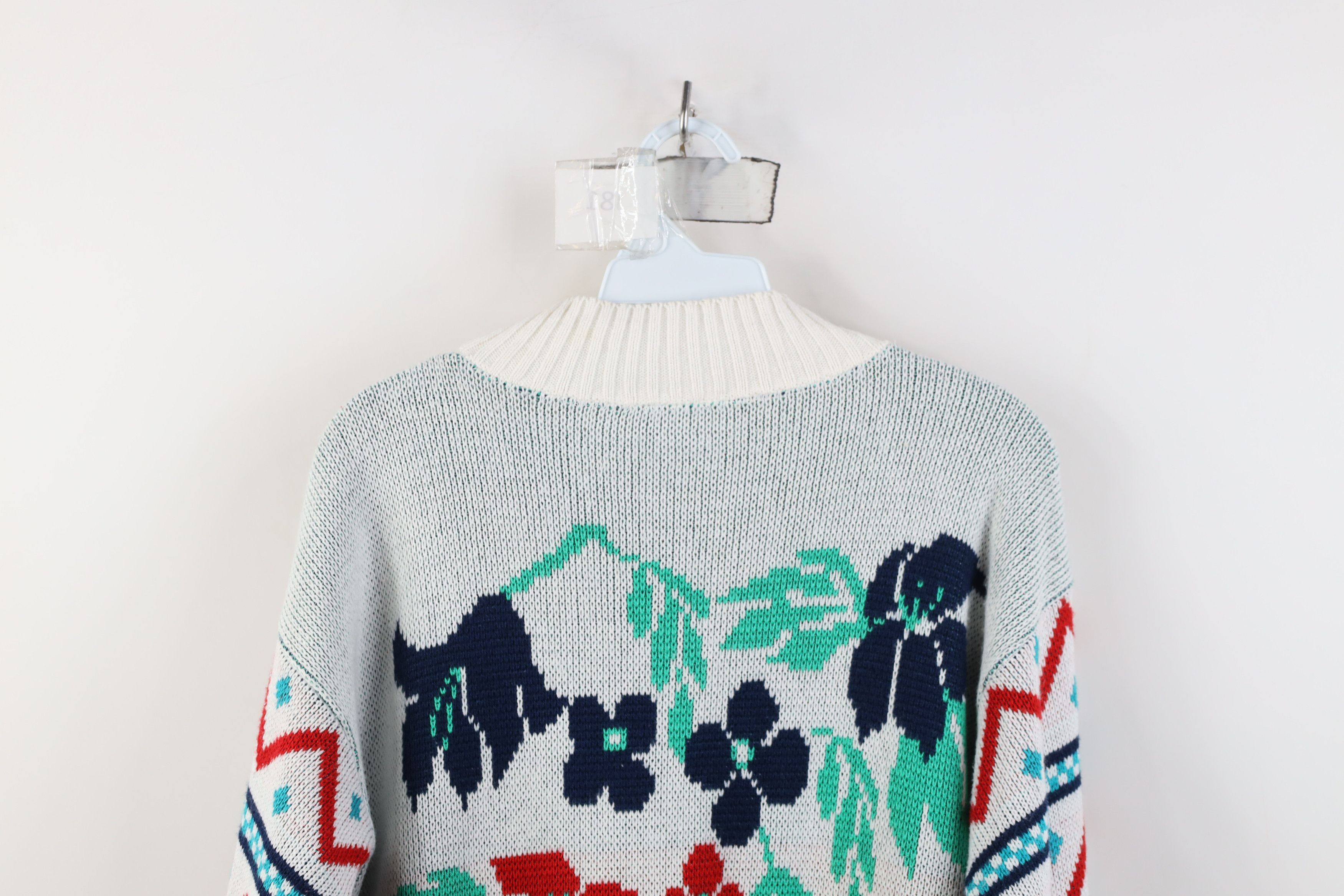 Vintage Vintage 70s Mid Century Modern MCM Flower Knit Sweater USA Size S / US 4 / IT 40 - 12 Thumbnail