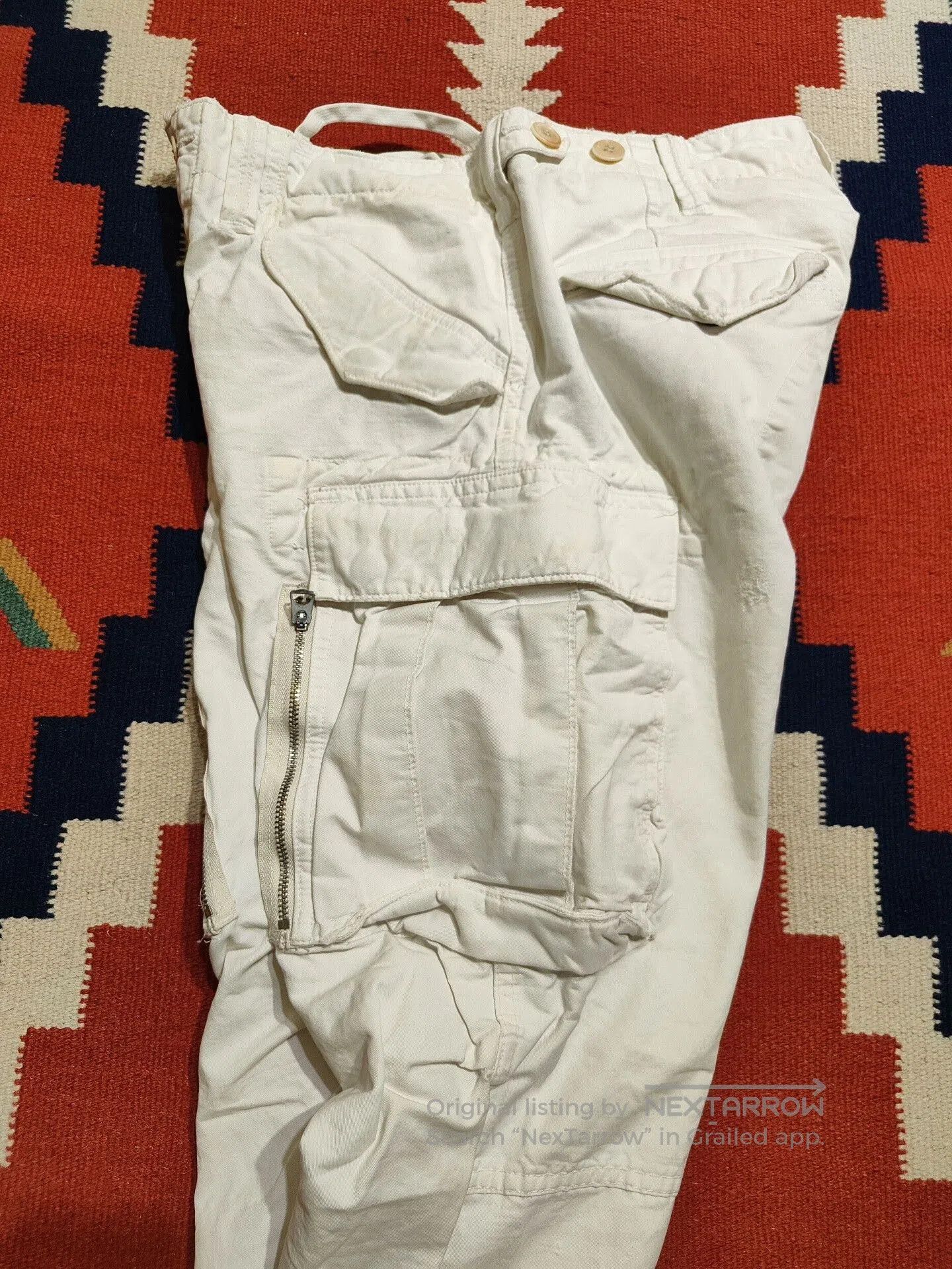 RRL Ralph Lauren RRL Vintage Style White Cargo Pants. Size US 32 / EU 48 - 3 Thumbnail