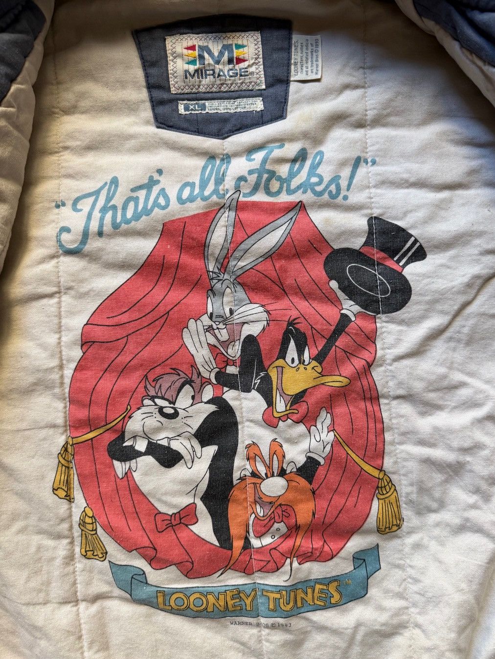 Warner Bros Vintage 1993 Warner Bros Looney Tunes Bomber Jacket XL Size US XL / EU 56 / 4 - 7 Thumbnail