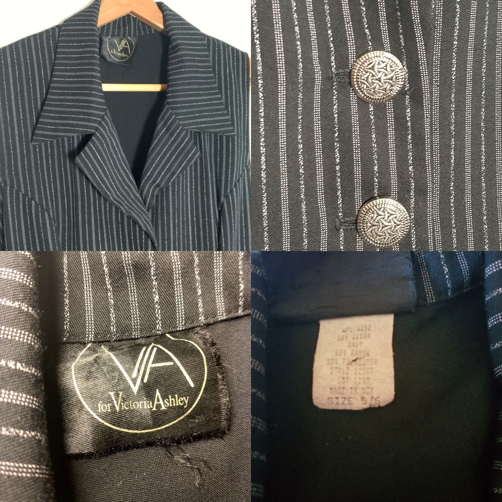 Vintage VA for Victoria Ashley Shirt 5/6 Size Sleeveless Blazer Black Goth Grunge Button Vintage Yes Size S / US 4 / IT 40 - 8 Thumbnail