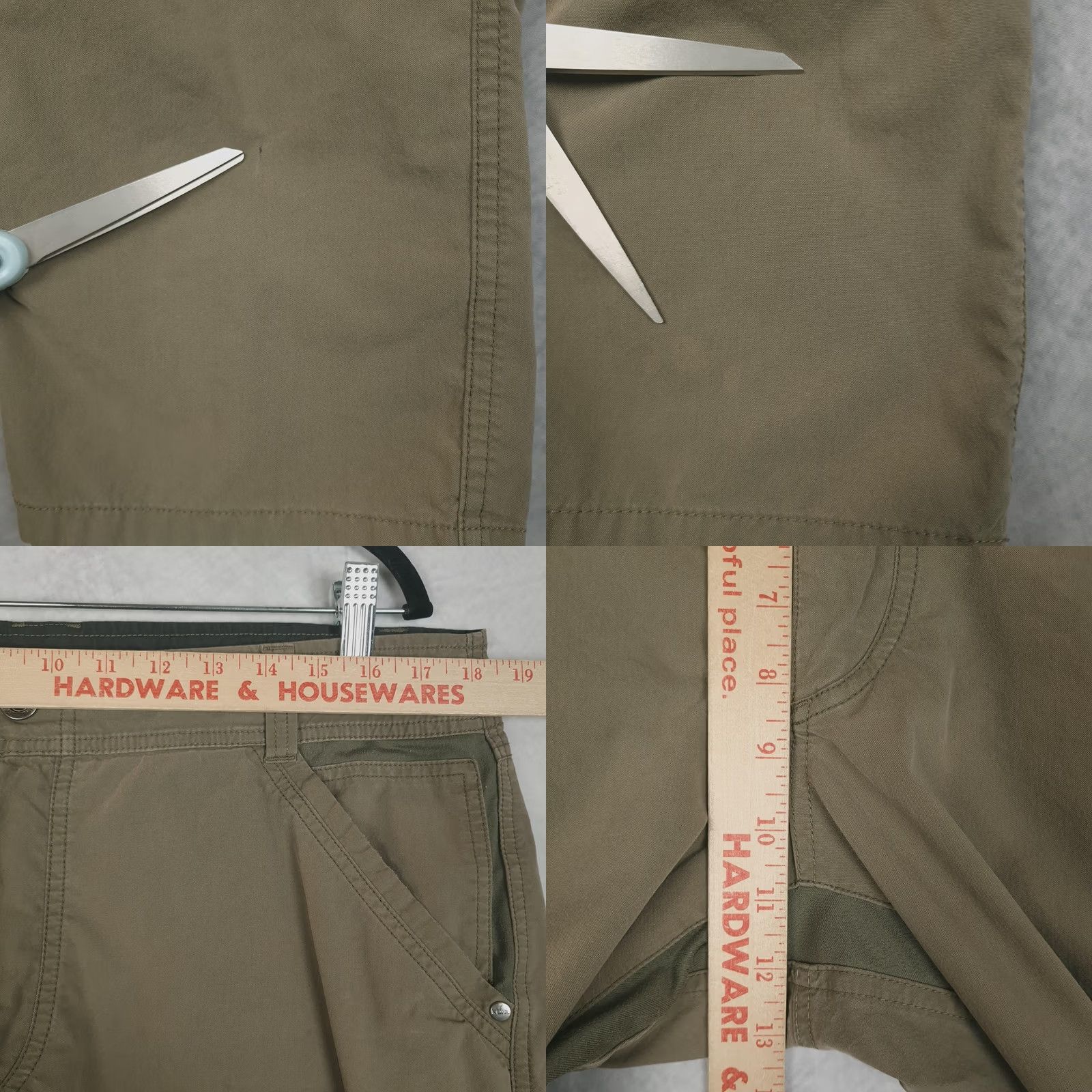 Vintage Kuhl Free Radikl Pants Mens 36 Green Canvas Stretch Hiking Outdoor Nylon Regular Front Zip Pocket Style Khakis 5-Pocket Mens Size US 36 / EU 52 - 8 Thumbnail