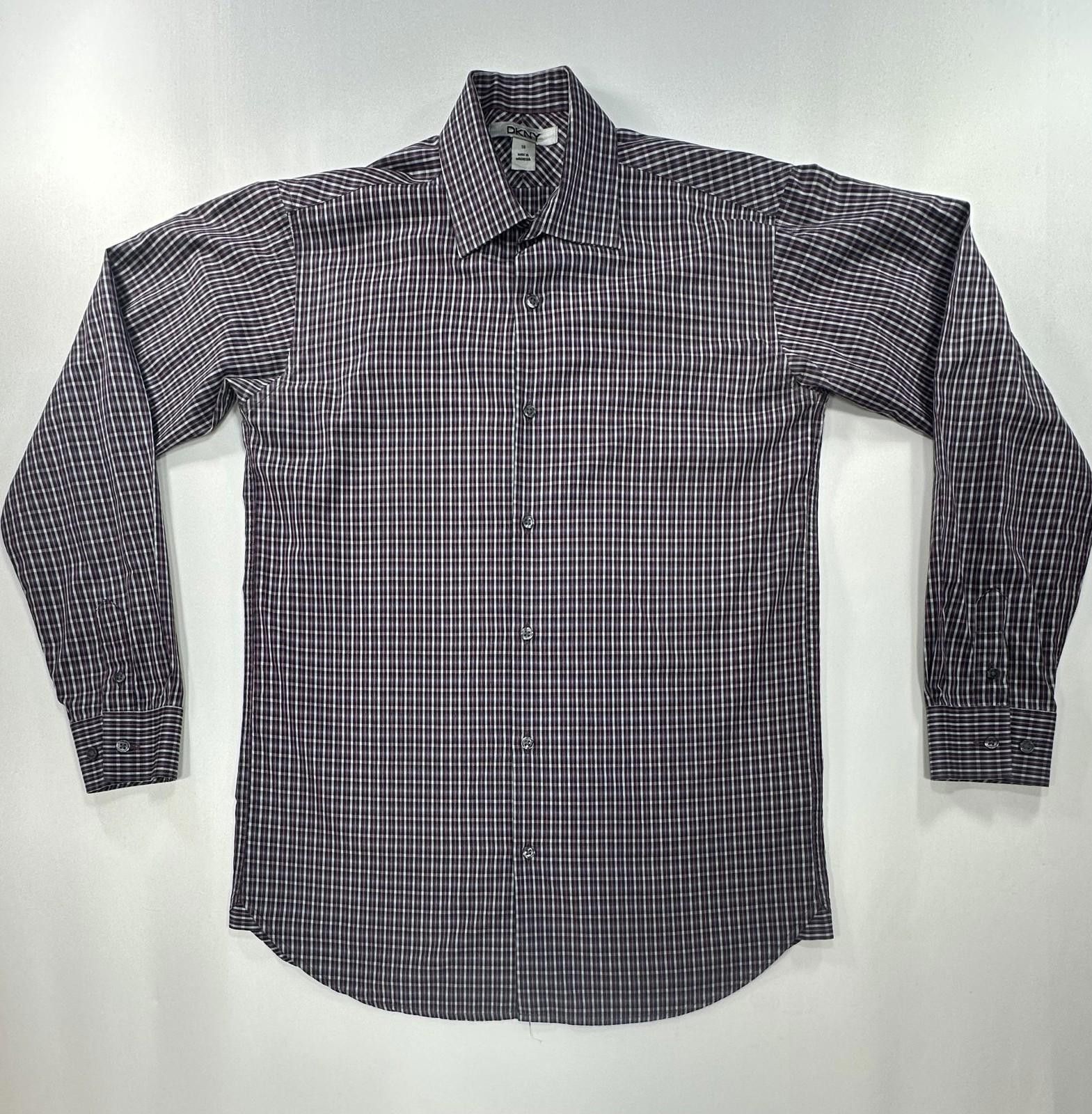 DKNY DKNY 100% Cotton Striped Multicolor Plaid Button-Up Men's M Size US M / EU 48-50 / 2 - 1 Thumbnail