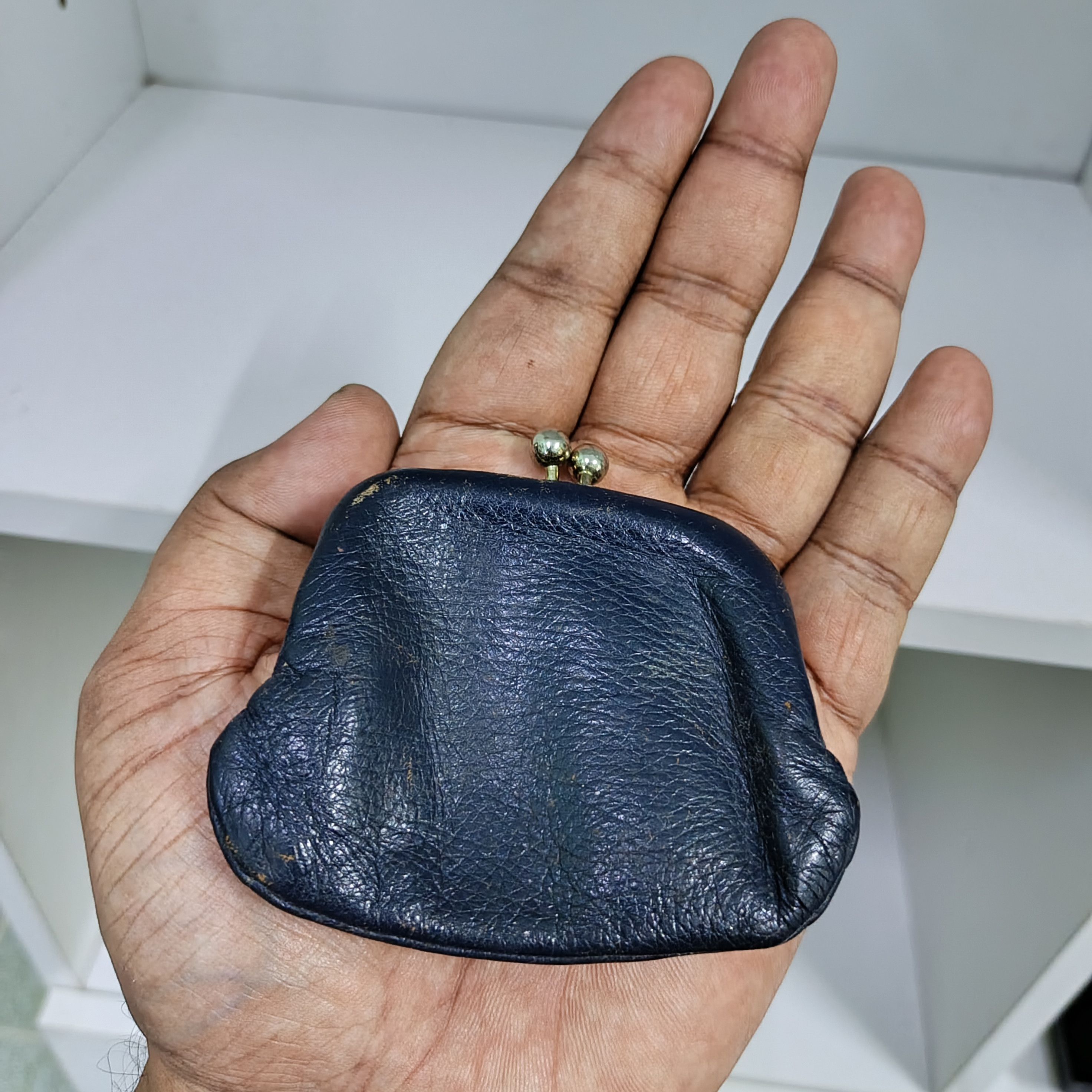 Dior VTG Christian Dior Navy Leather Shoulder Bag + Coin Purse Size ONE SIZE - 17 Thumbnail
